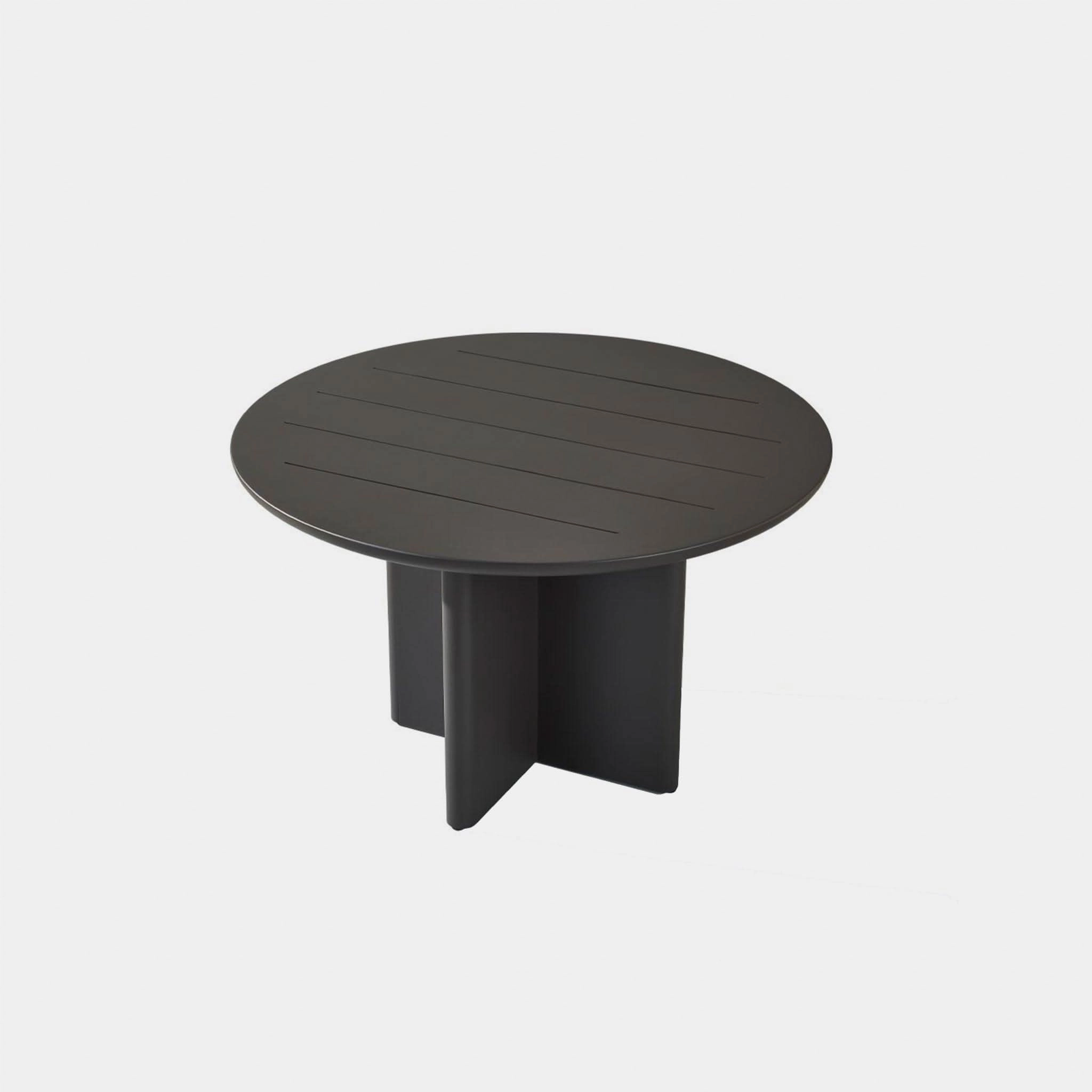 Victoria Aluminum Slatted Round Dining Table 48"