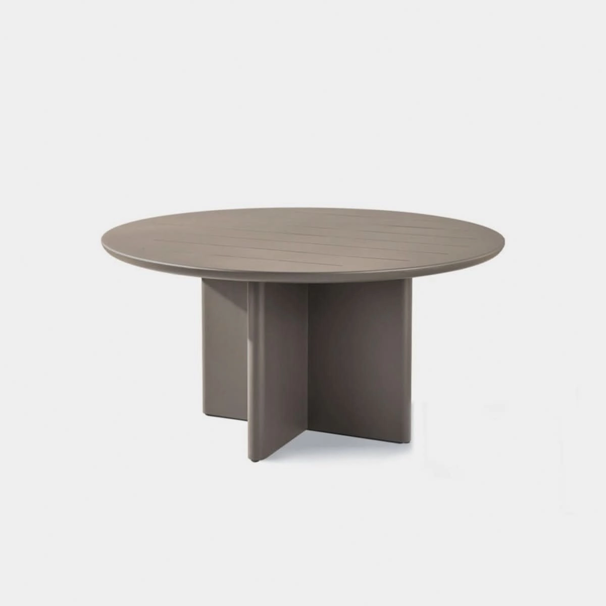 Victoria Aluminum Slatted Round Dining Table 60"