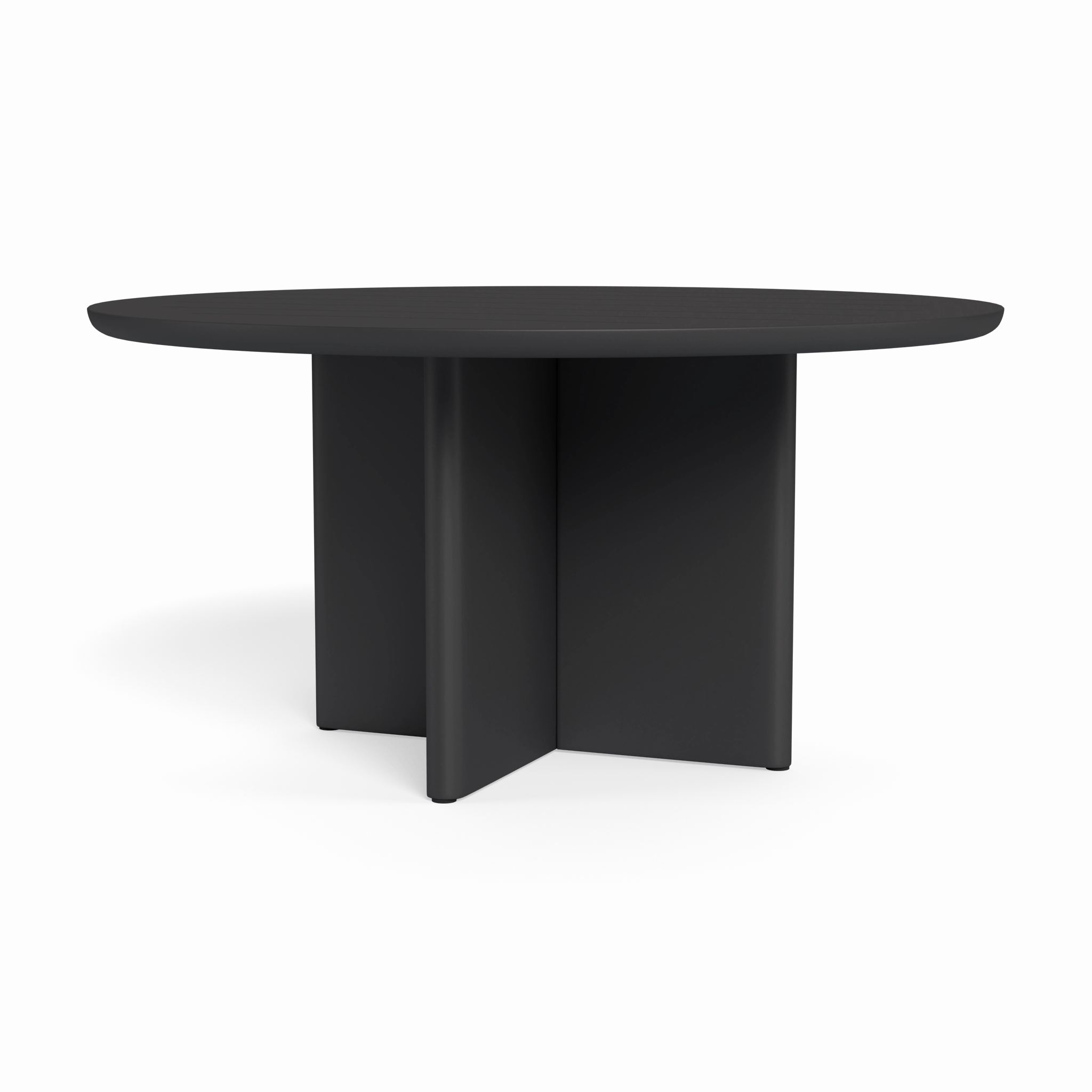 Victoria Aluminum Slatted Round Dining Table 60"