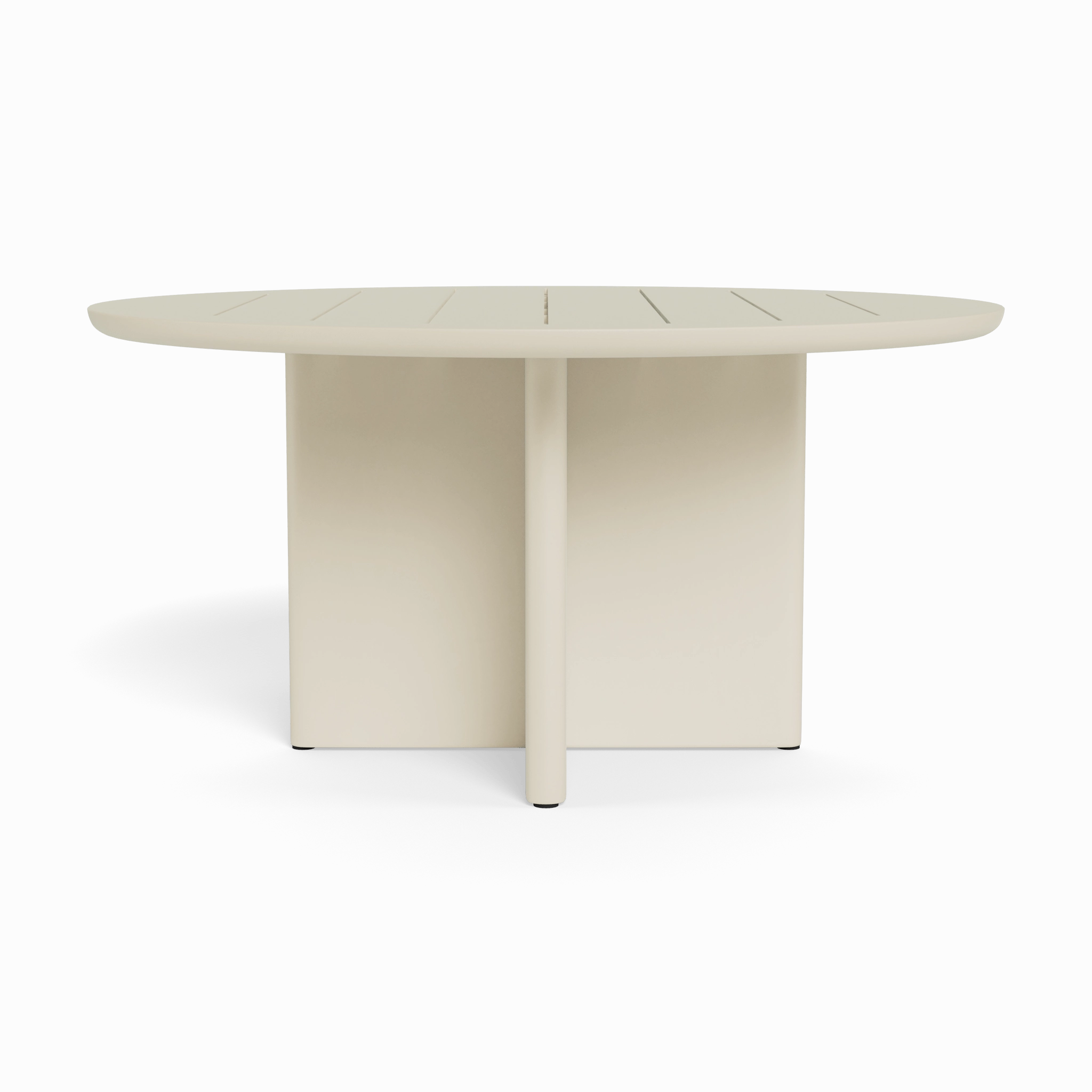 Victoria Aluminum Slatted Round Dining Table 60"