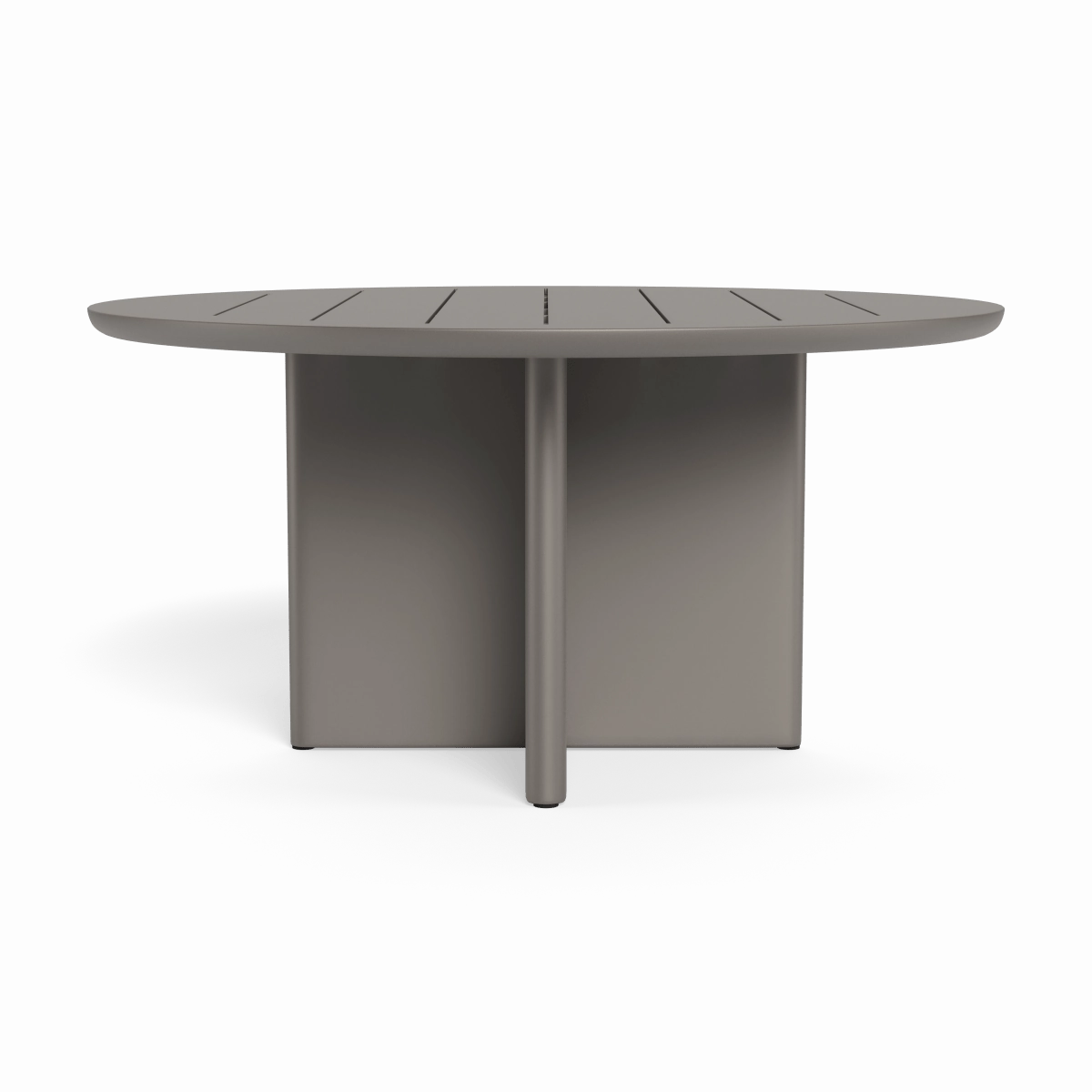 Victoria Aluminum Slatted Round Dining Table 60"