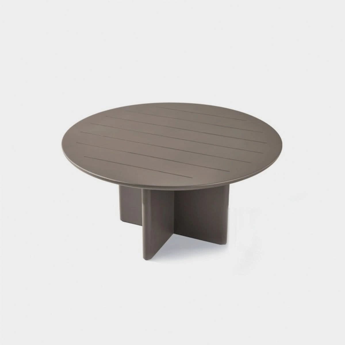 Victoria Aluminum Slatted Round Dining Table 60"