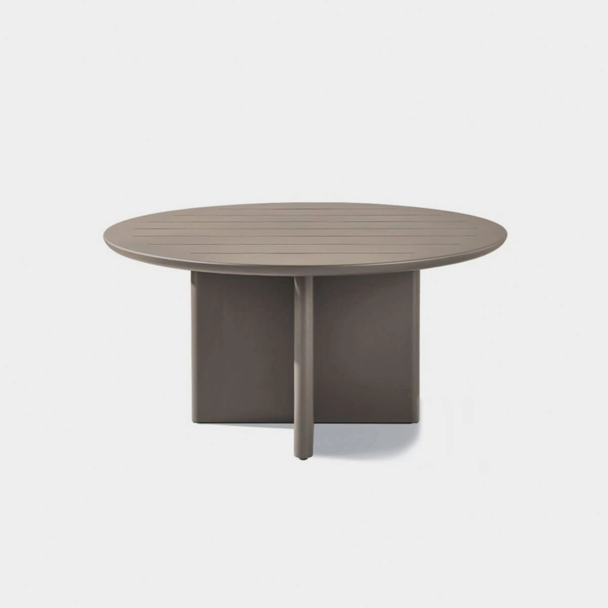 Victoria Aluminum Slatted Round Dining Table 60"