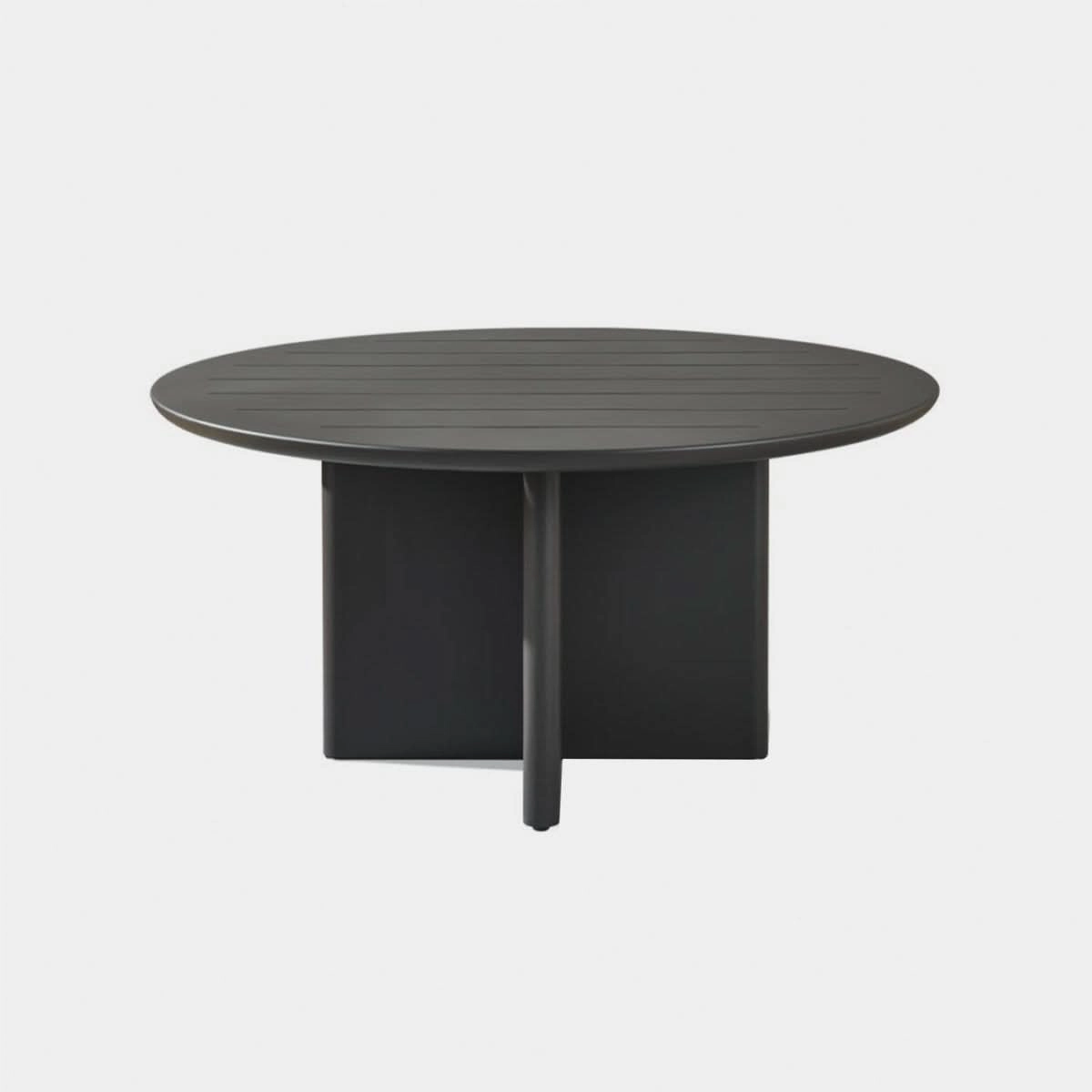 Victoria Aluminum Slatted Round Dining Table 60"