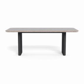 Victoria Aluminum Stone Dining Table 81"outdoor table for balcony or garden