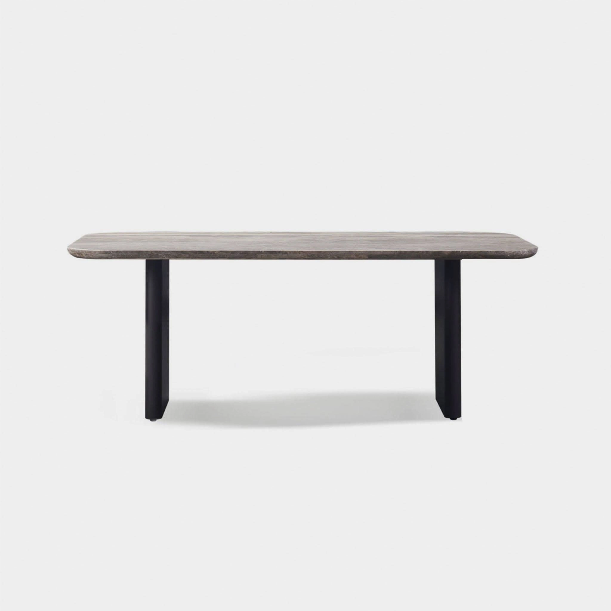 Victoria Aluminum Stone Dining Table 81"