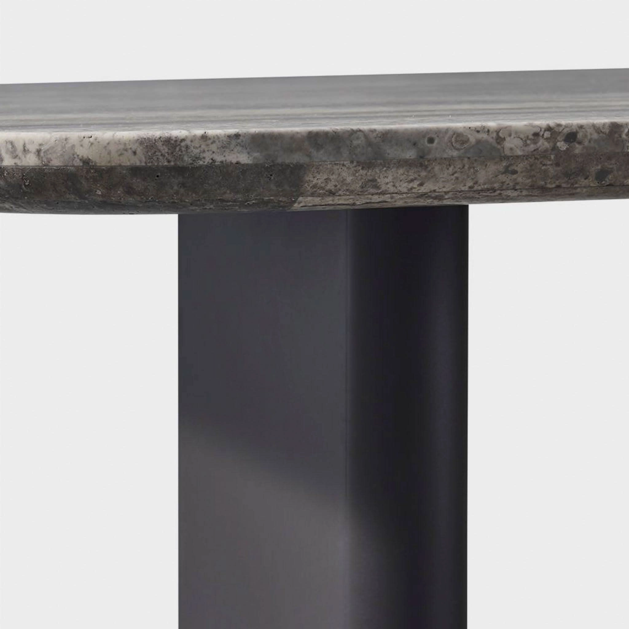 Victoria Aluminum Stone Dining Table 81"