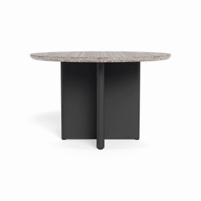 Victoria Aluminum Stone Round Dining Table 48"outdoor table for balcony or garden