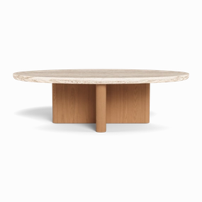 Victoria Teak Oval Stone Coffee Tableoutdoor coffee table for patio or lounge