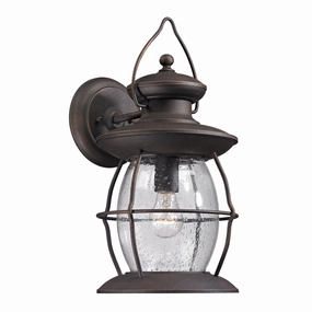 Village Lantern One Light Outdoor Wall Sconce Weathered CharcoalOutdoor wall sconces with motion sensor