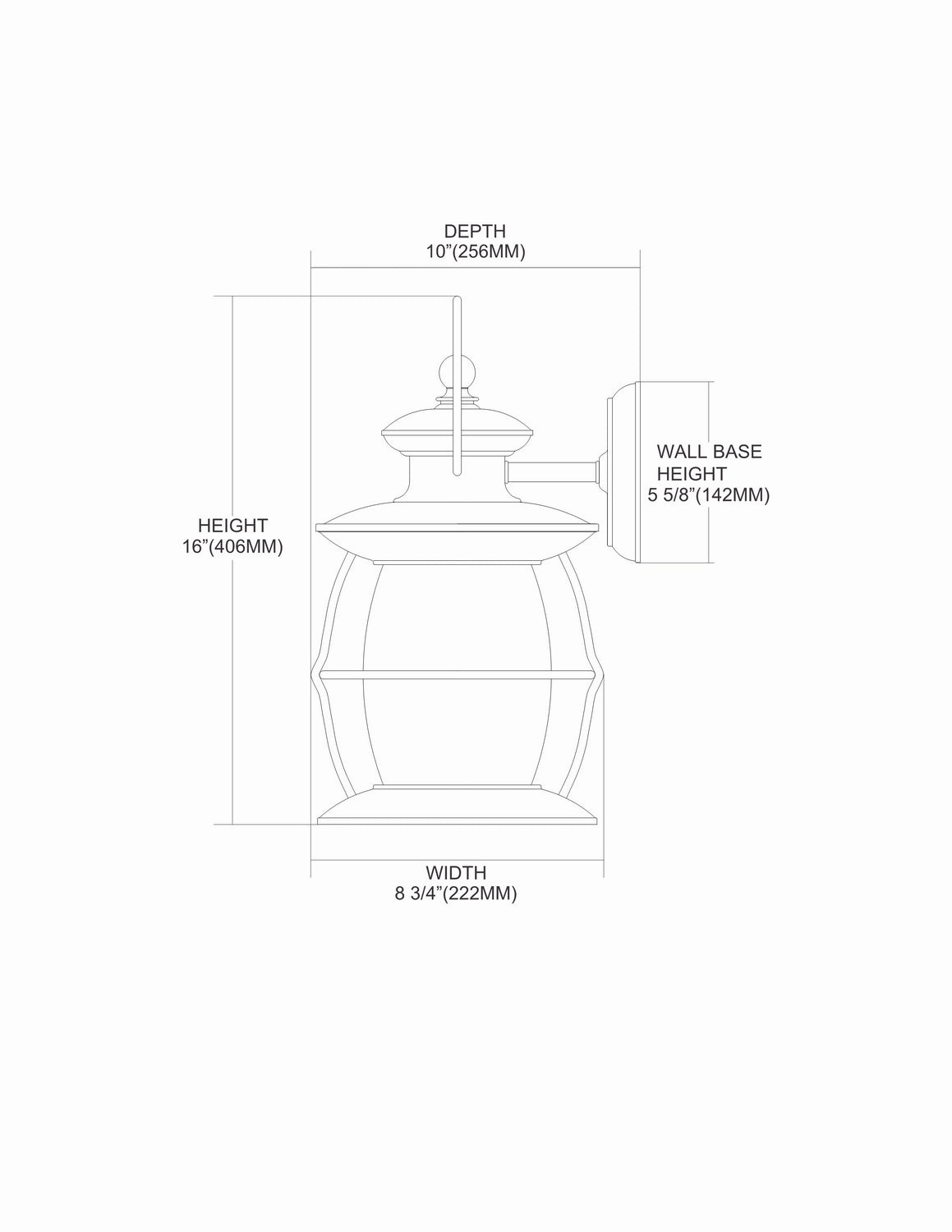 Village Lantern One Light Outdoor Wall Sconce Weathered Charcoal