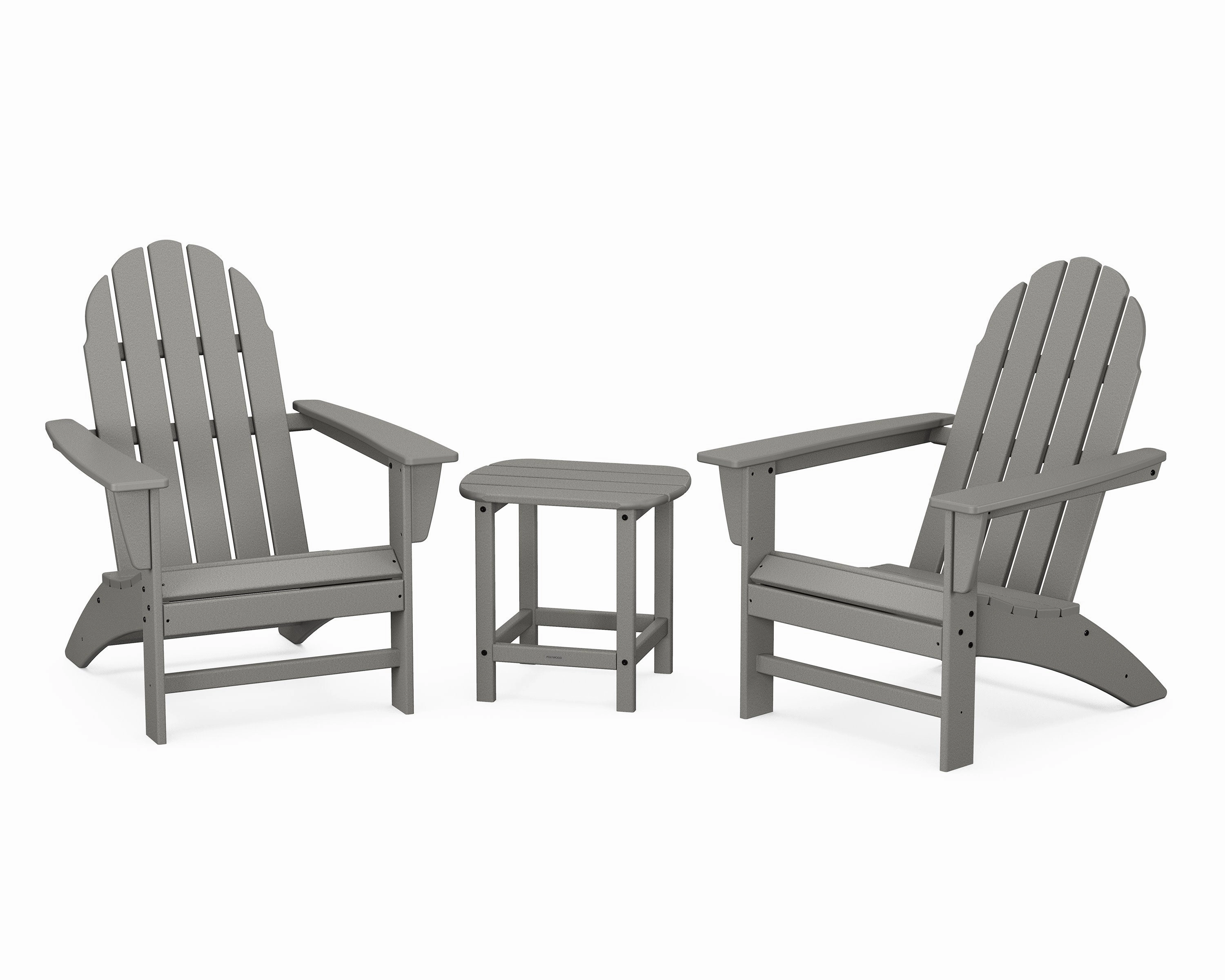 Vineyard 3-Piece Adirondack Set with South Beach 18" Side Tableoutdoor patio dining furniture set