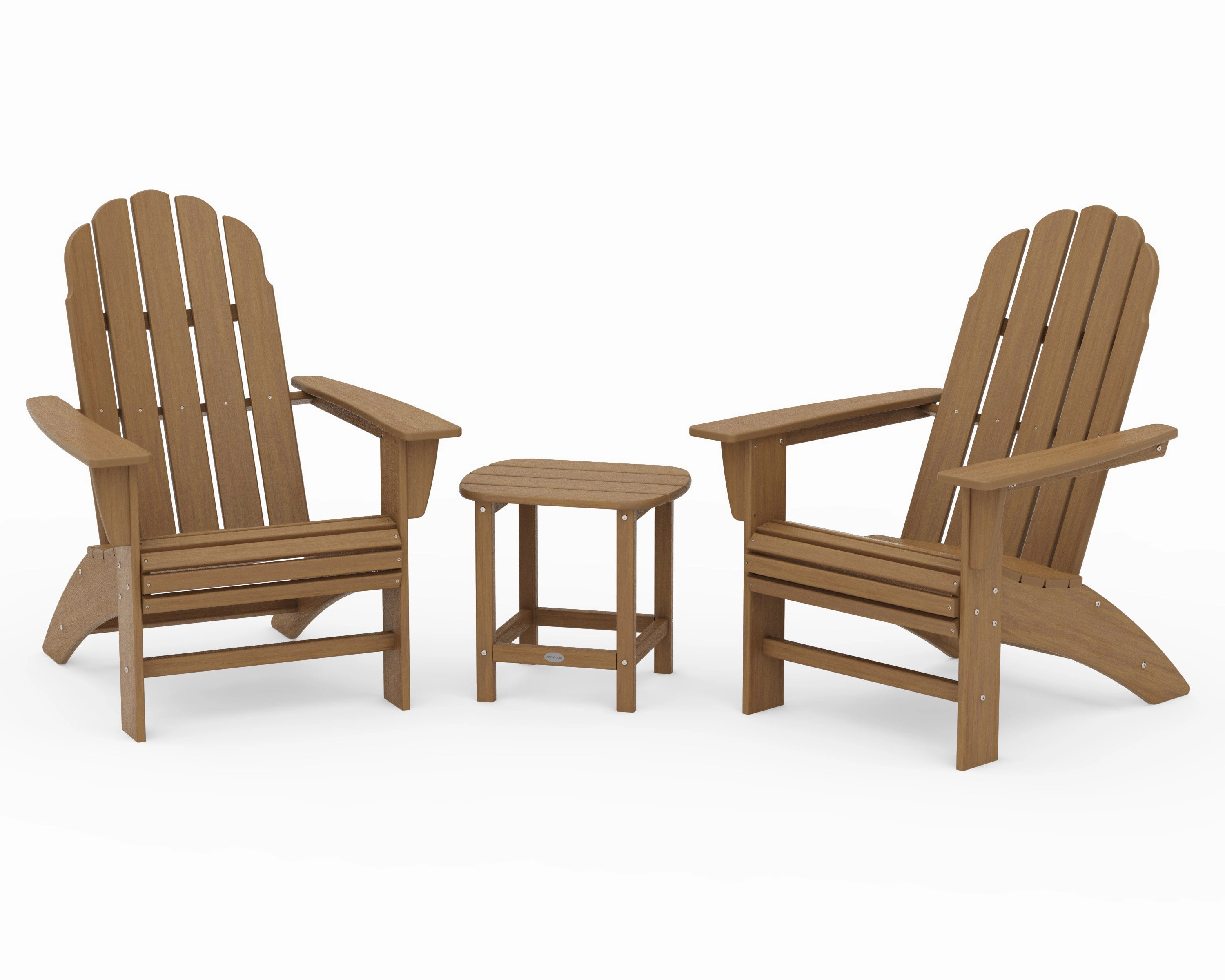 Vineyard 3-Piece Curveback Adirondack Set with South Beach 18" Side Table