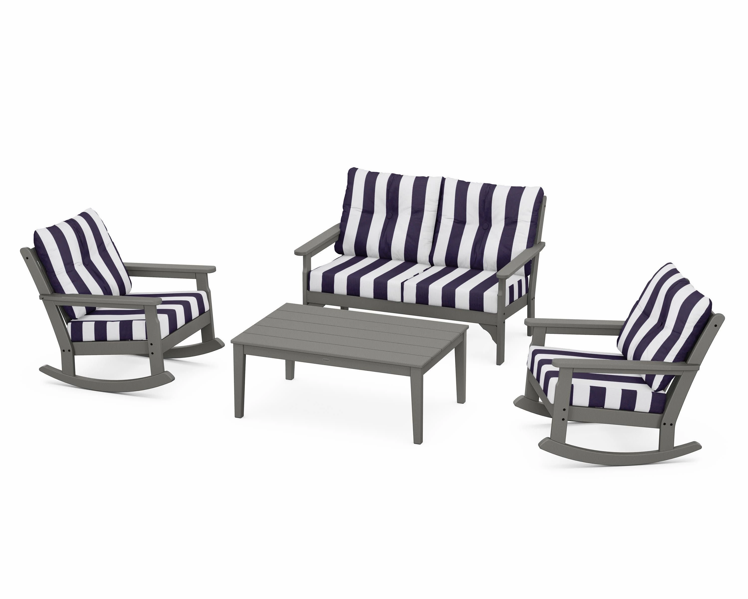 Vineyard 4-Piece Deep Seating Rocking Chair Set