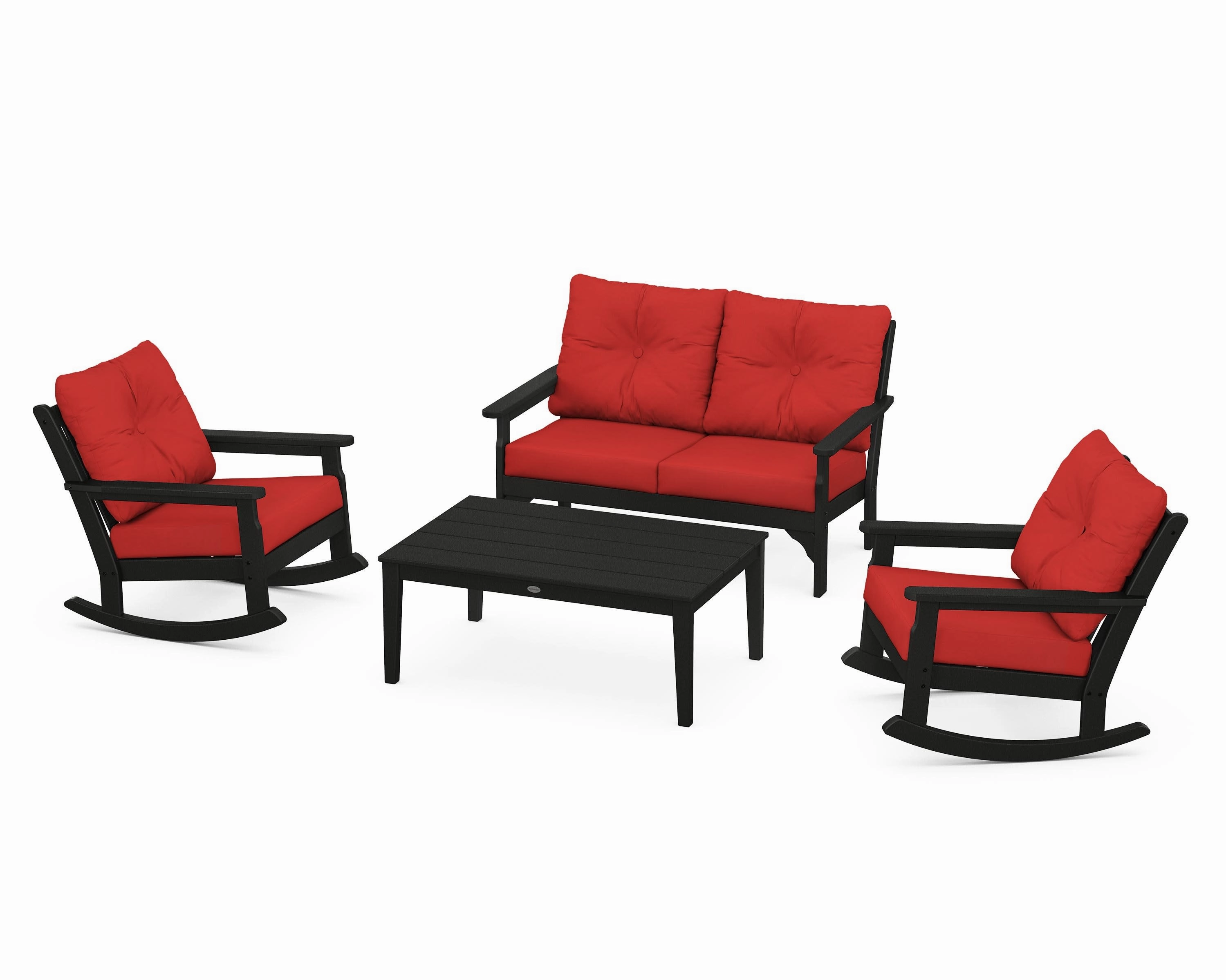 Vineyard 4-Piece Deep Seating Rocking Chair Set