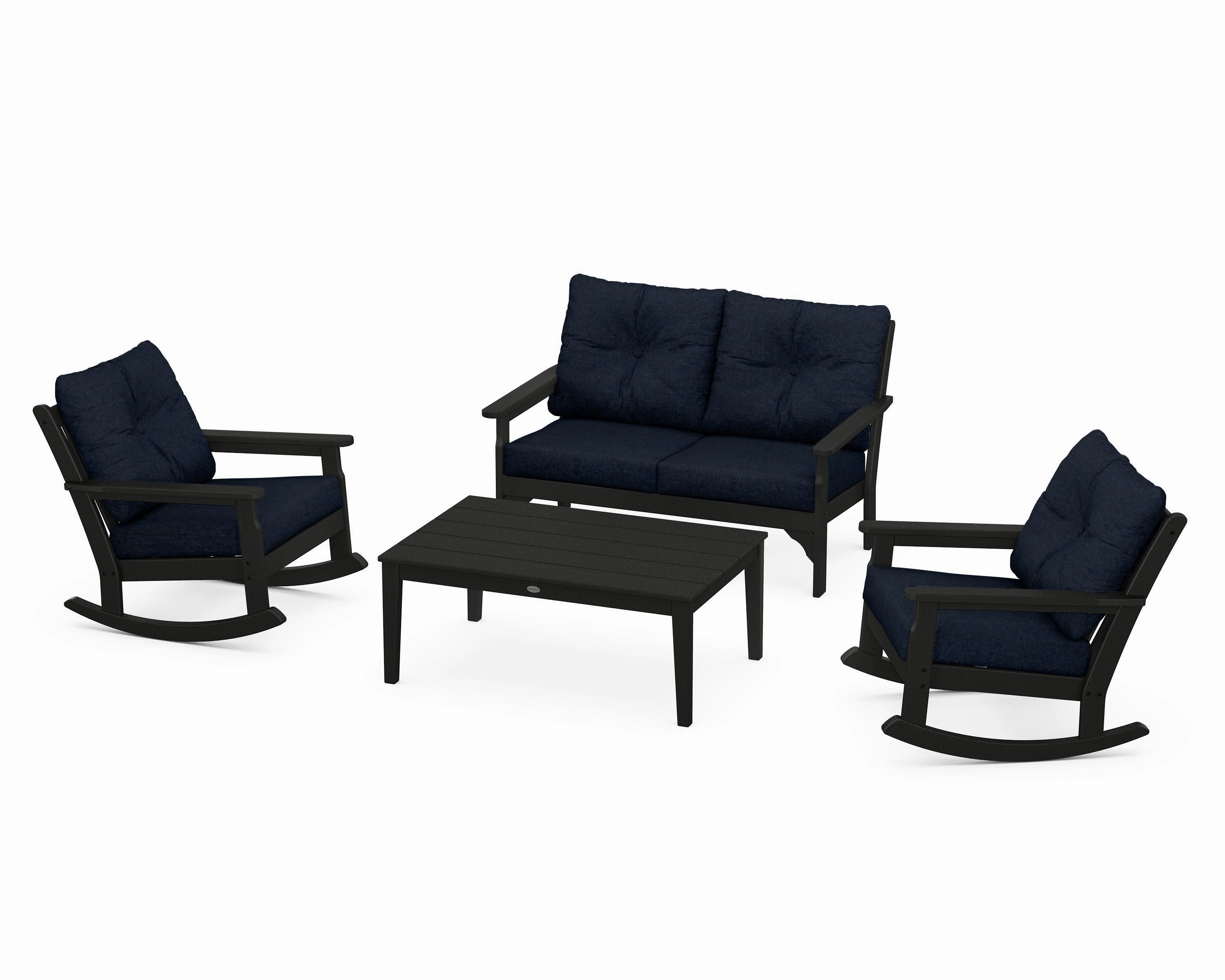Vineyard 4-Piece Deep Seating Rocking Chair Set