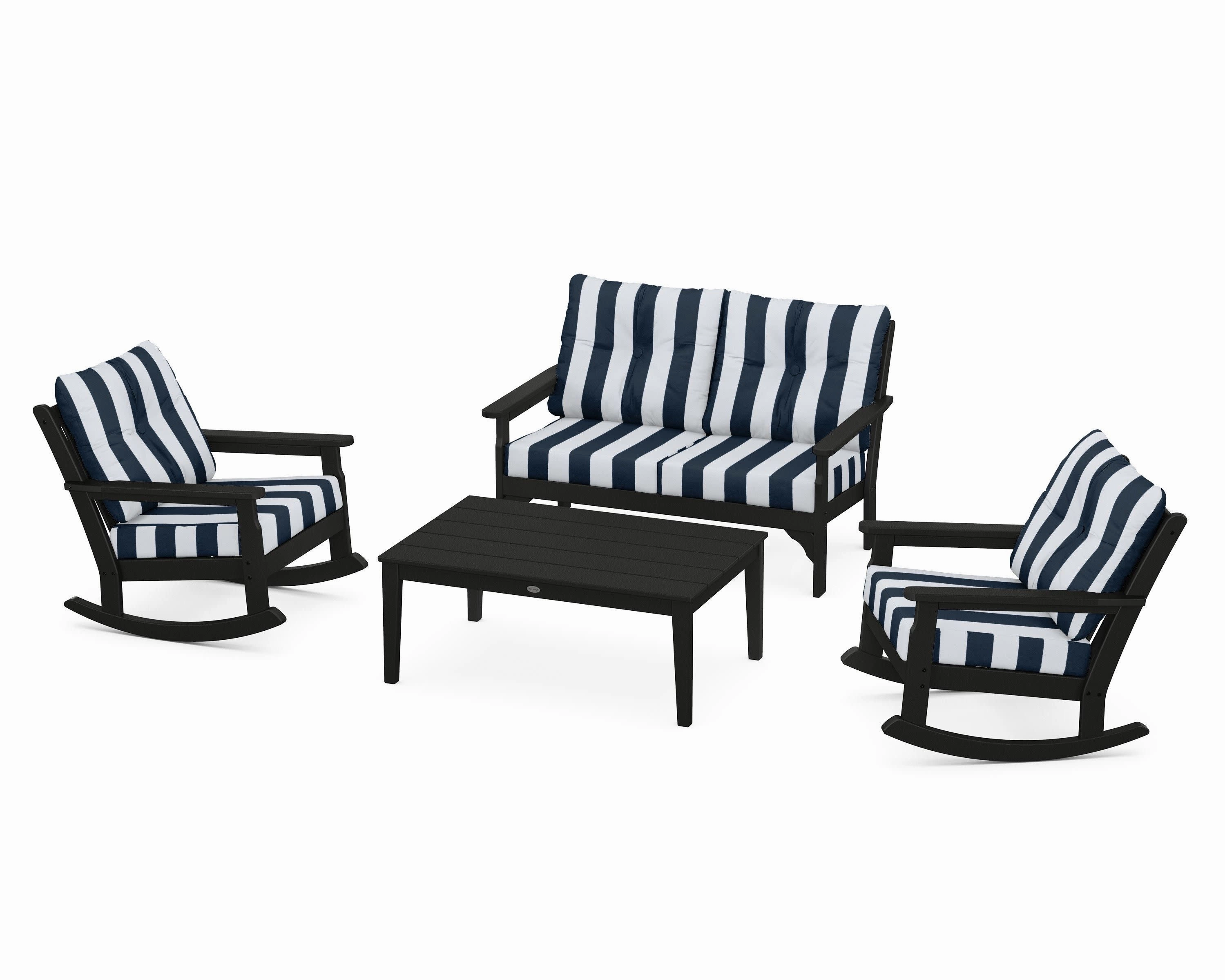 Vineyard 4-Piece Deep Seating Rocking Chair Set