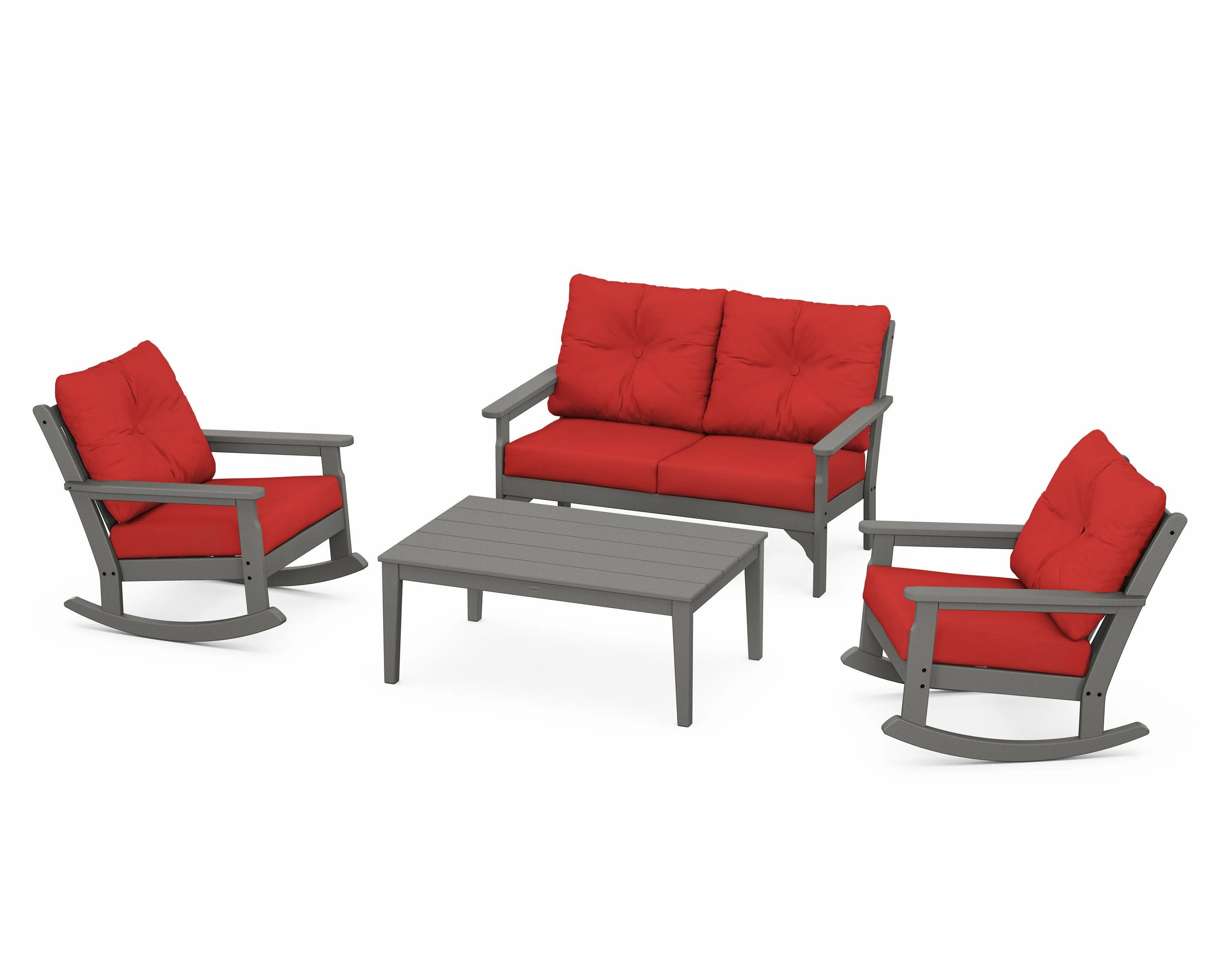 Vineyard 4-Piece Deep Seating Rocking Chair Set