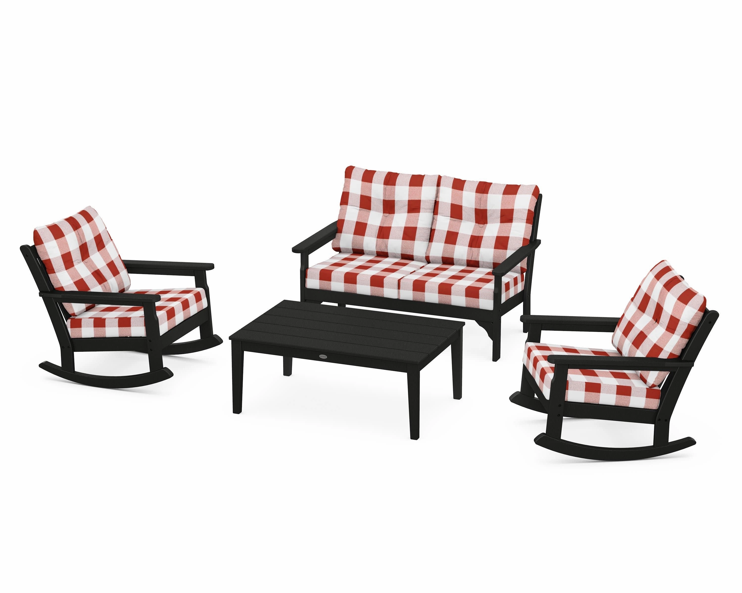 Vineyard 4-Piece Deep Seating Rocking Chair Set