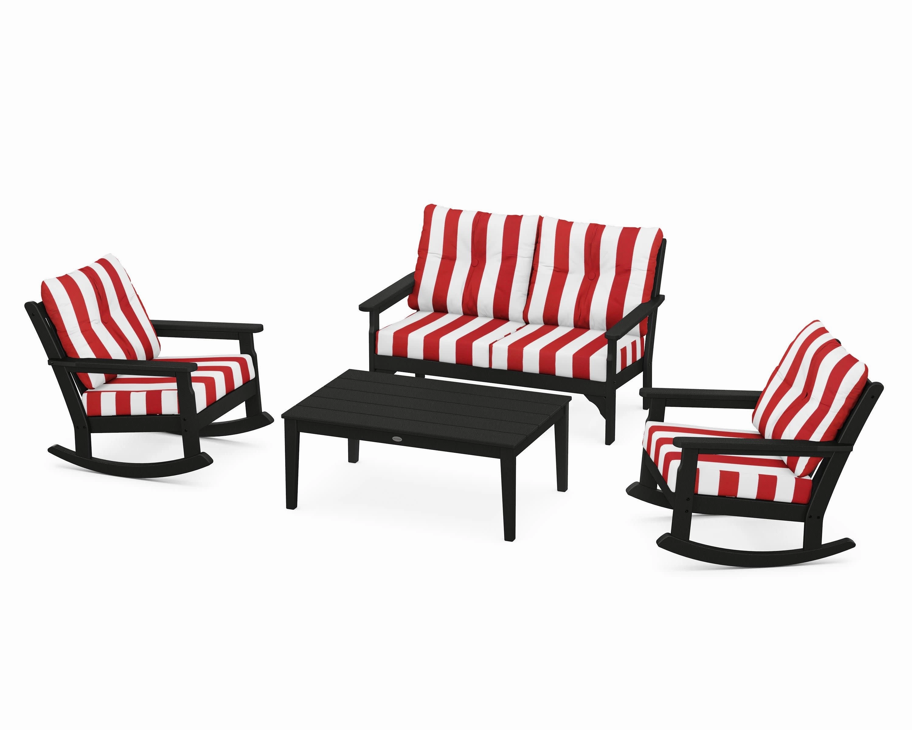Vineyard 4-Piece Deep Seating Rocking Chair Set