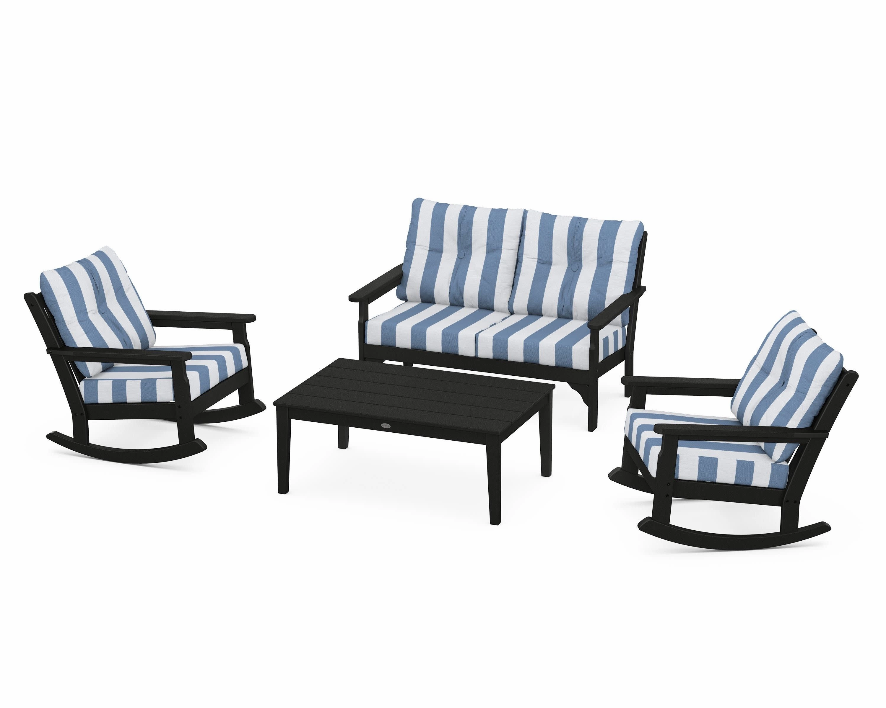 Vineyard 4-Piece Deep Seating Rocking Chair Set