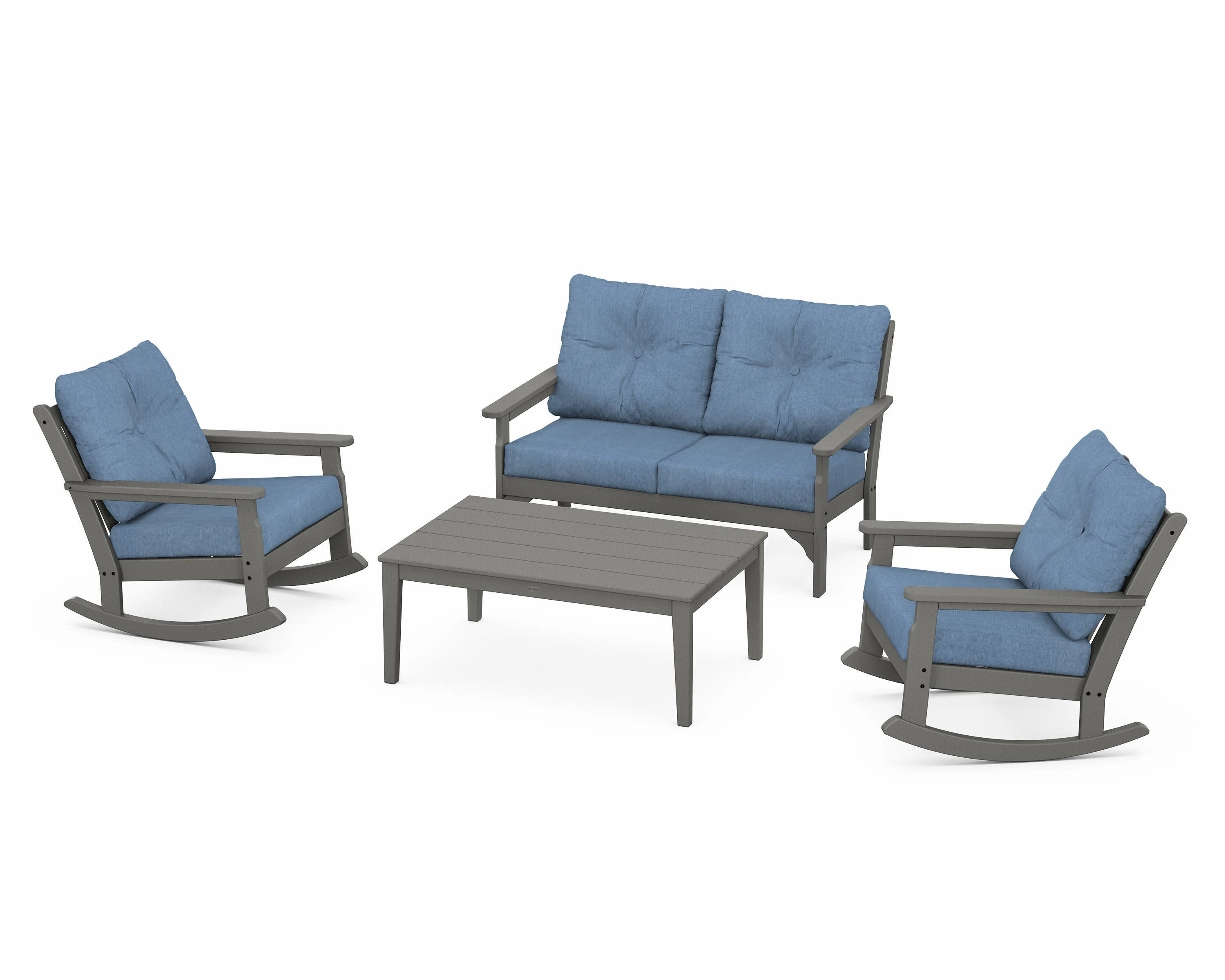 Vineyard 4-Piece Deep Seating Rocking Chair Set