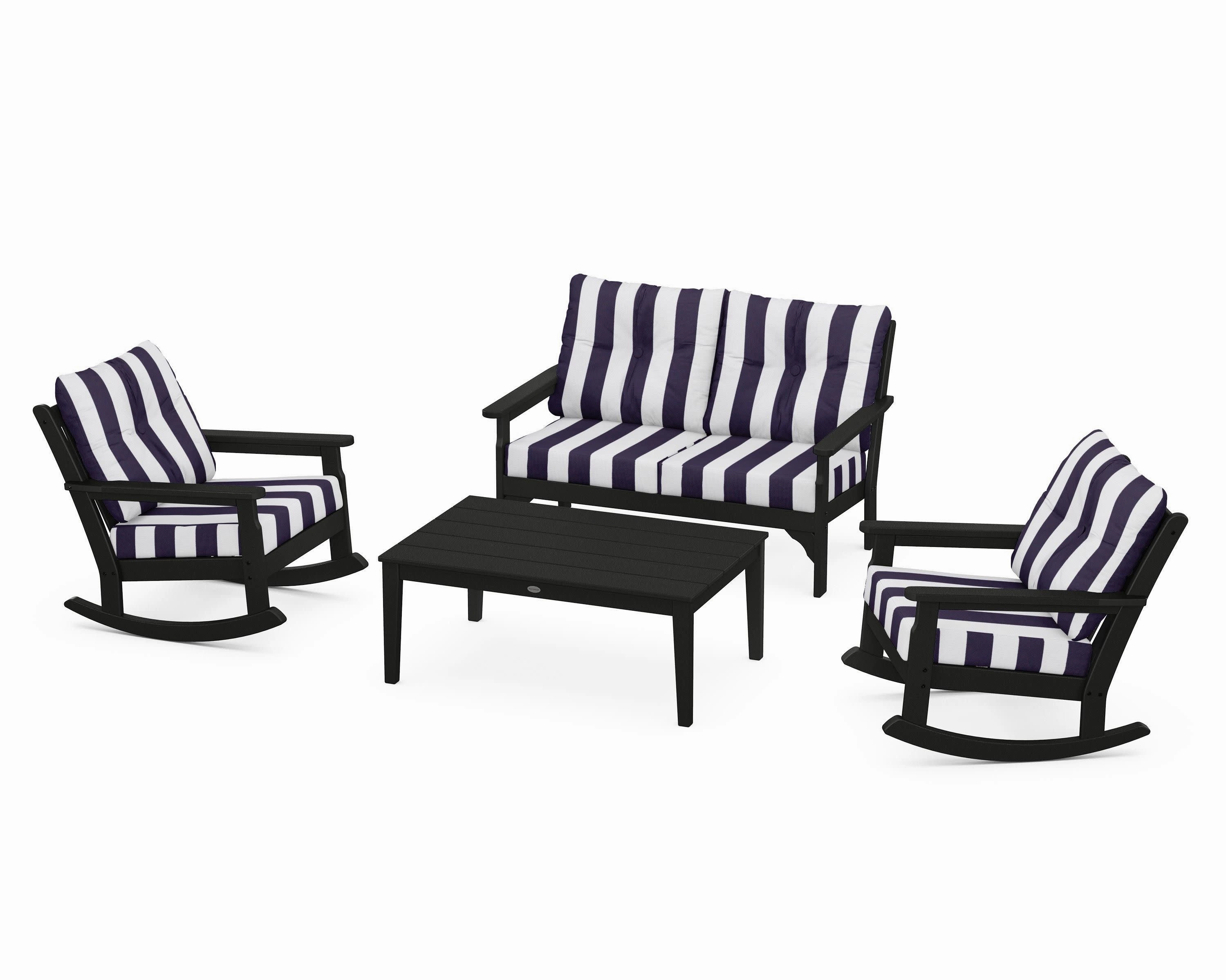 Vineyard 4-Piece Deep Seating Rocking Chair Set