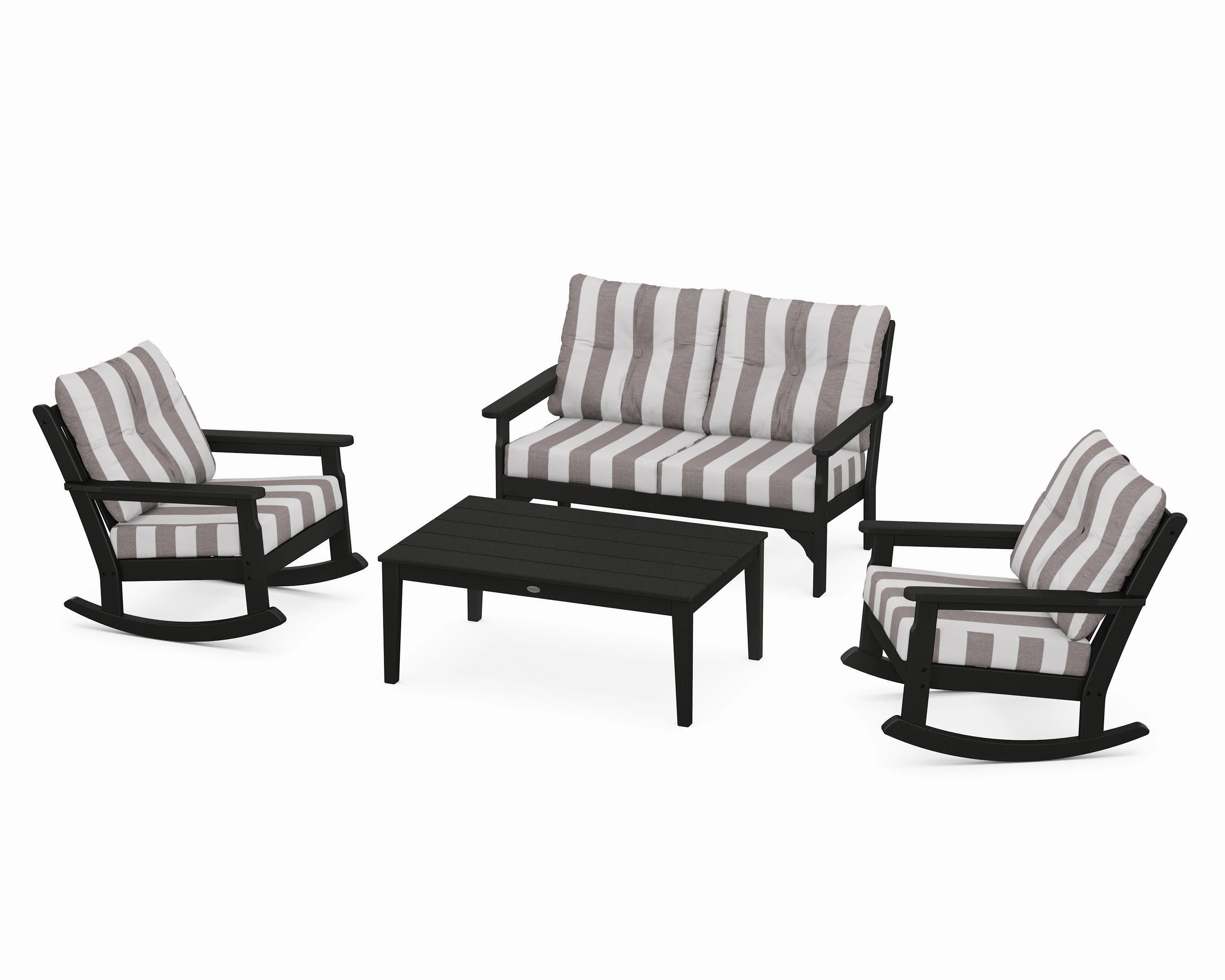 Vineyard 4-Piece Deep Seating Rocking Chair Set