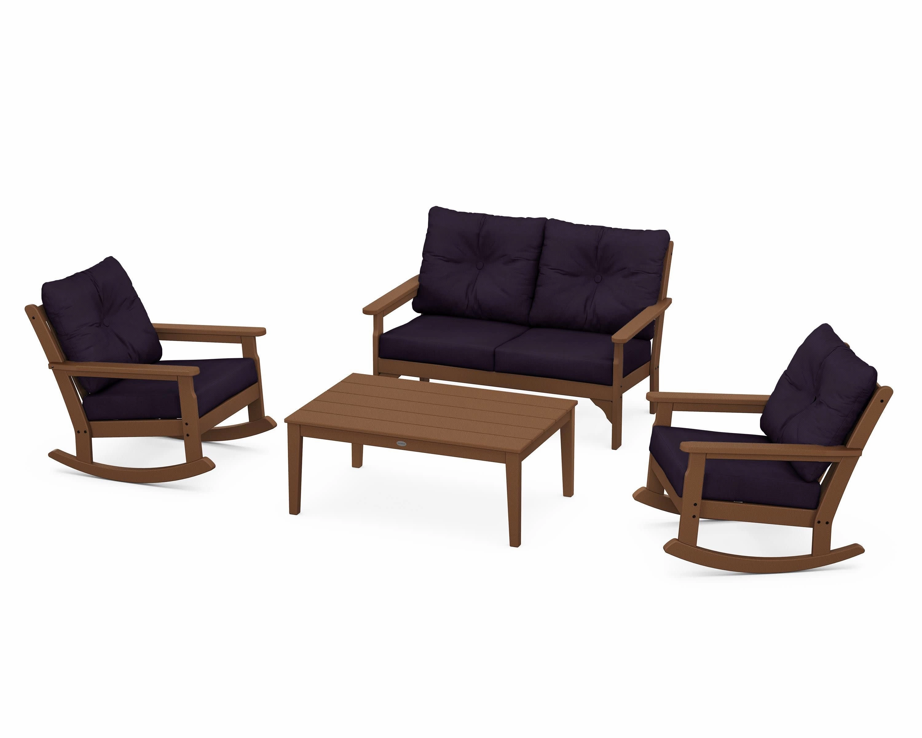 Vineyard 4-Piece Deep Seating Rocking Chair Set
