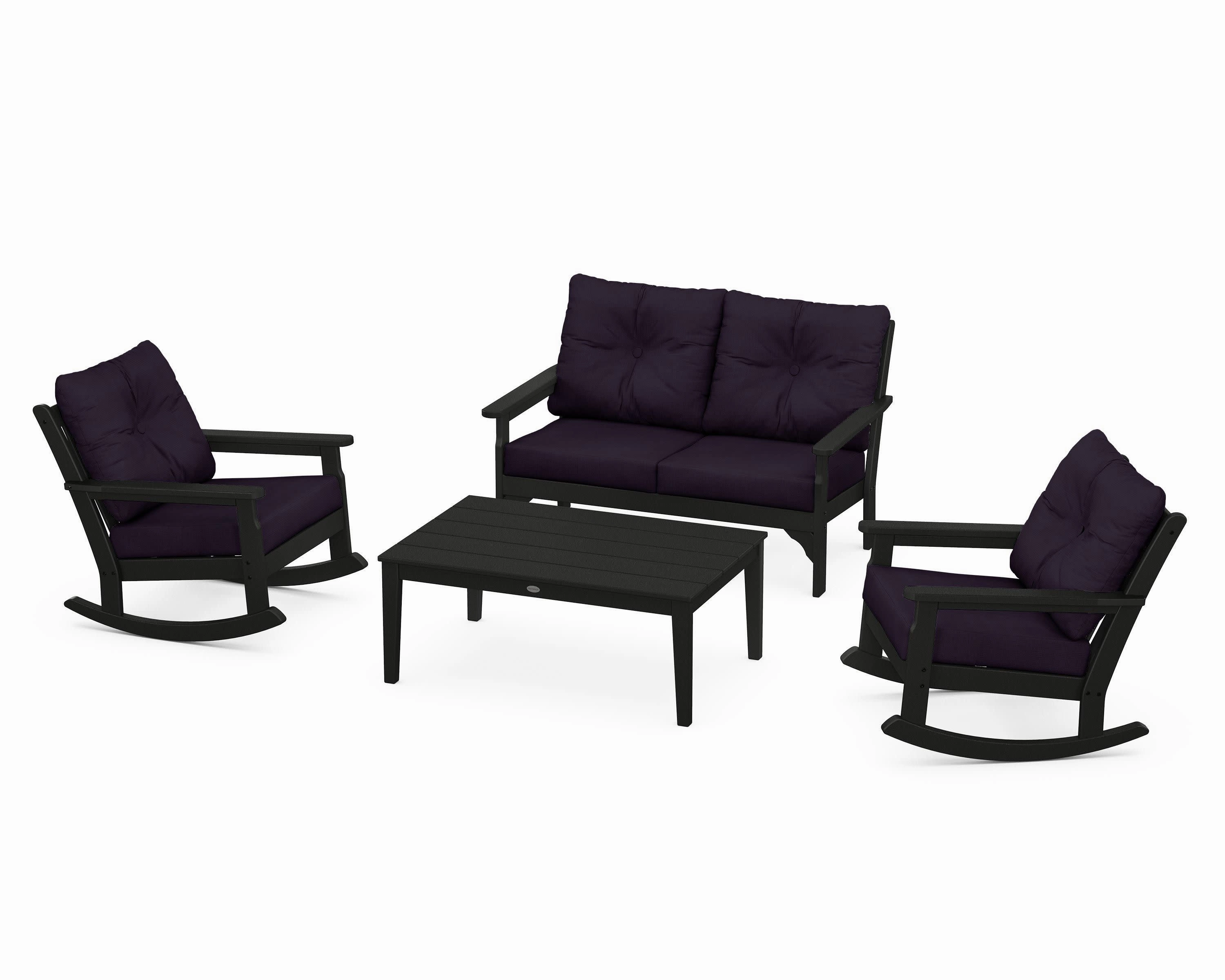 Vineyard 4-Piece Deep Seating Rocking Chair Set