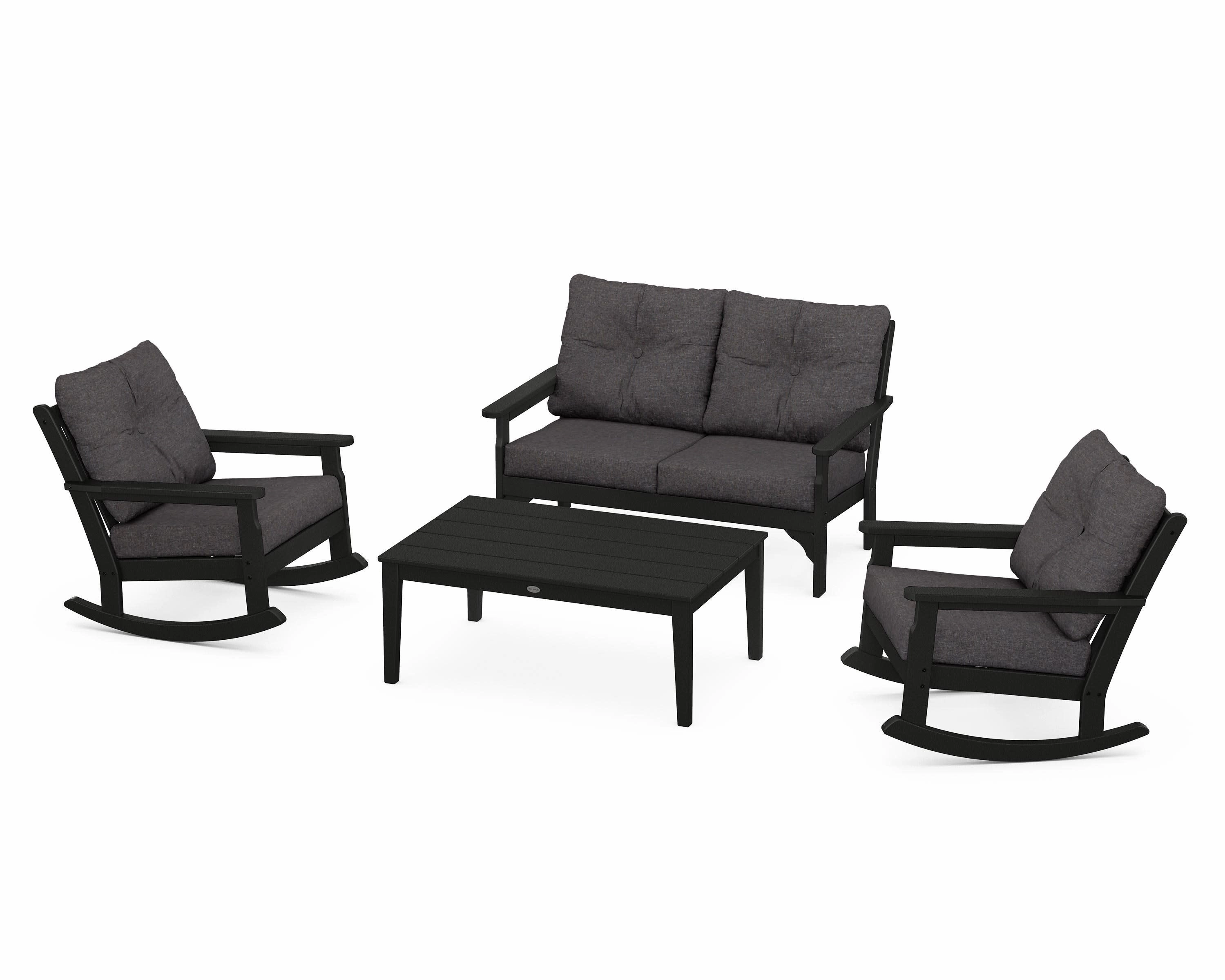 Vineyard 4-Piece Deep Seating Rocking Chair Set