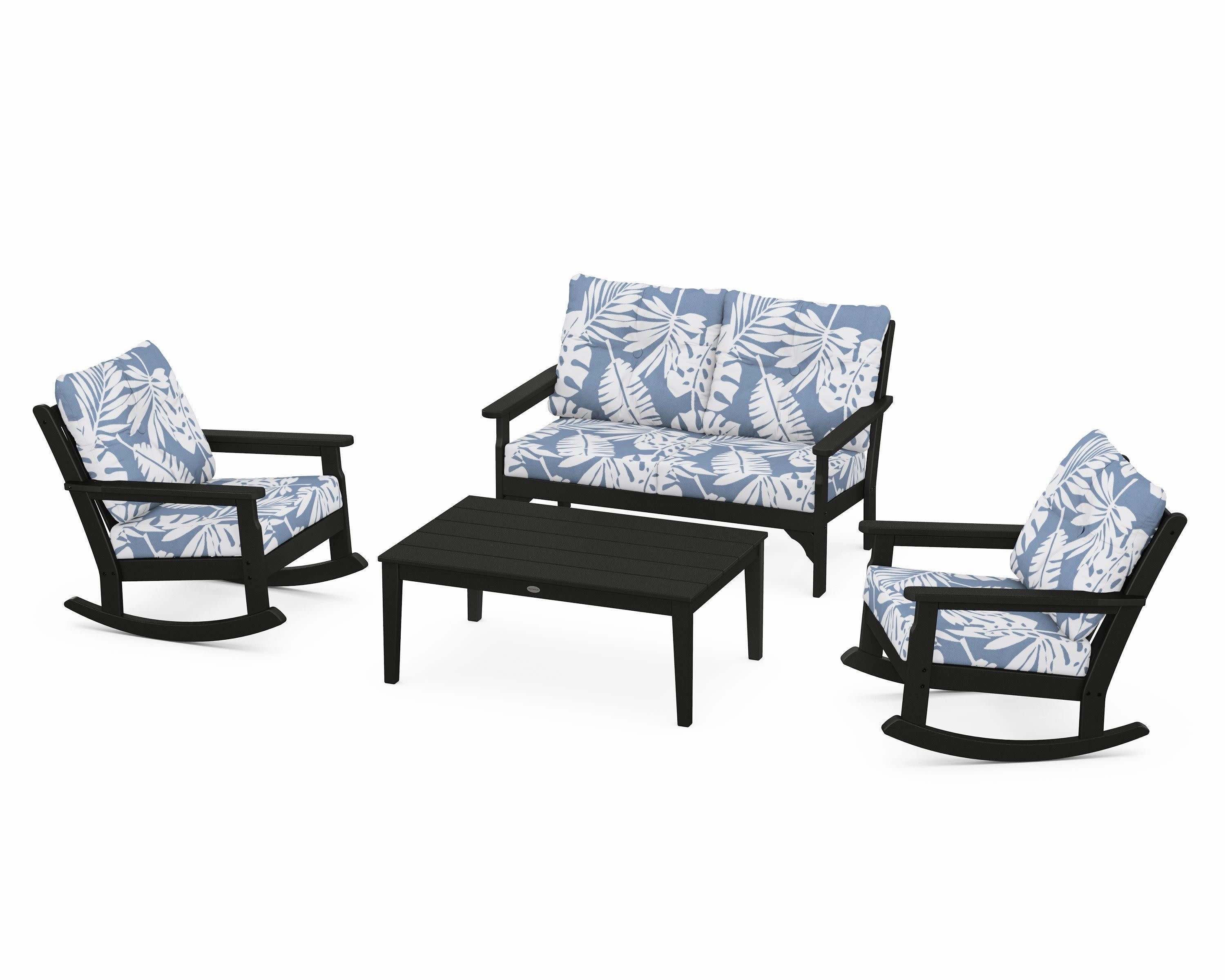Vineyard 4-Piece Deep Seating Rocking Chair Set