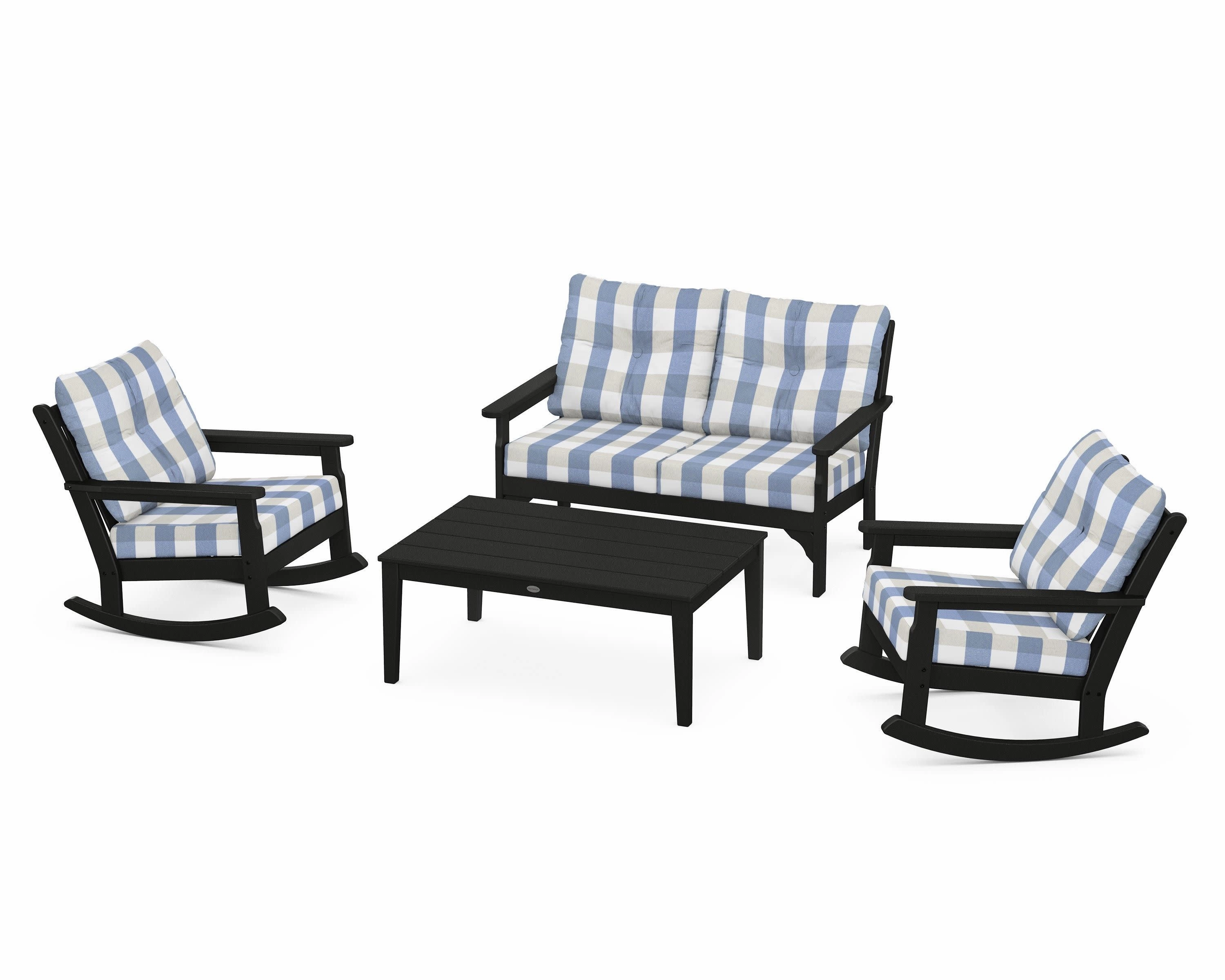 Vineyard 4-Piece Deep Seating Rocking Chair Set