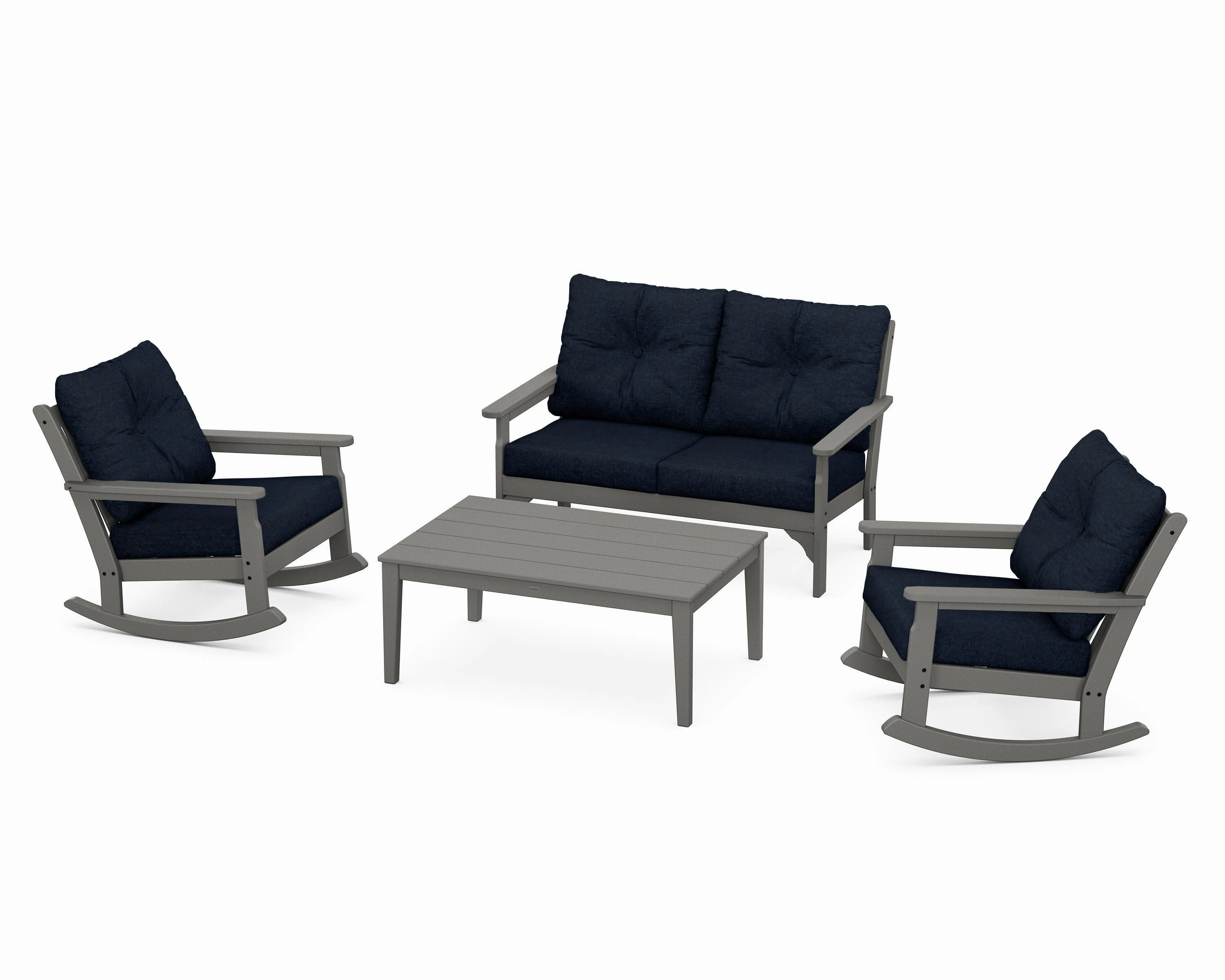 Vineyard 4-Piece Deep Seating Rocking Chair Set