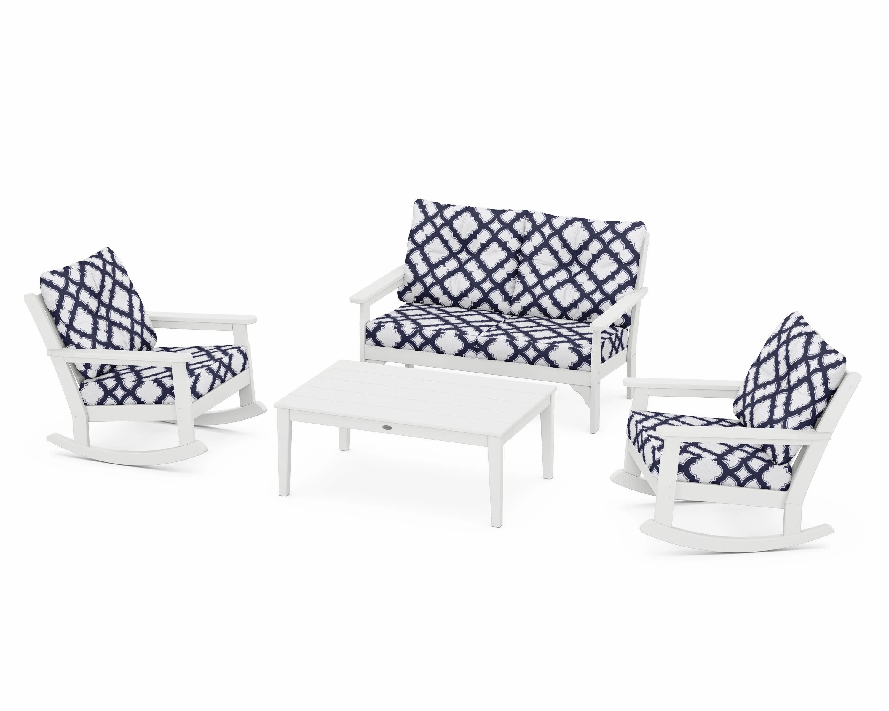 Vineyard 4-Piece Deep Seating Rocking Chair Set
