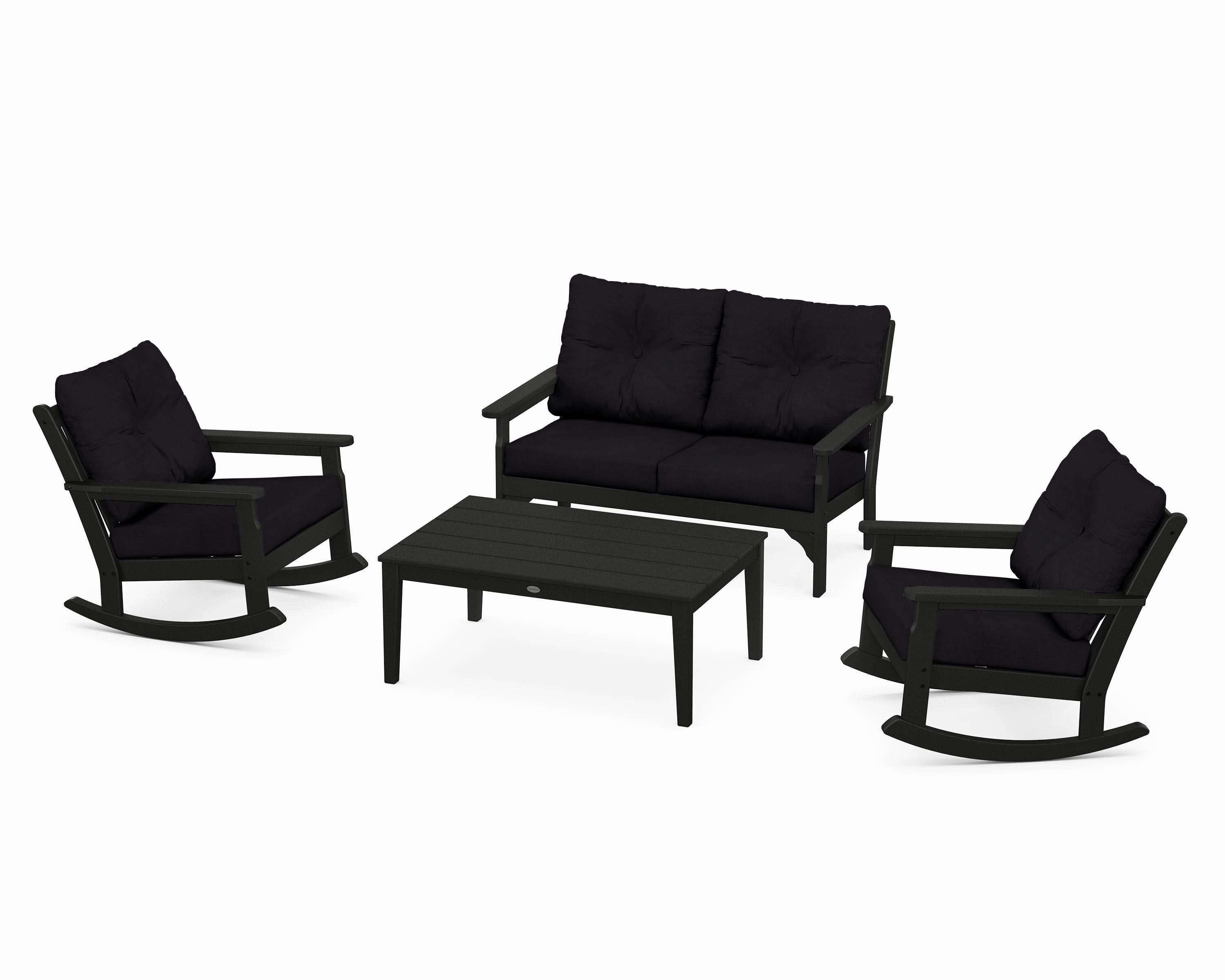 Vineyard 4-Piece Deep Seating Rocking Chair Set