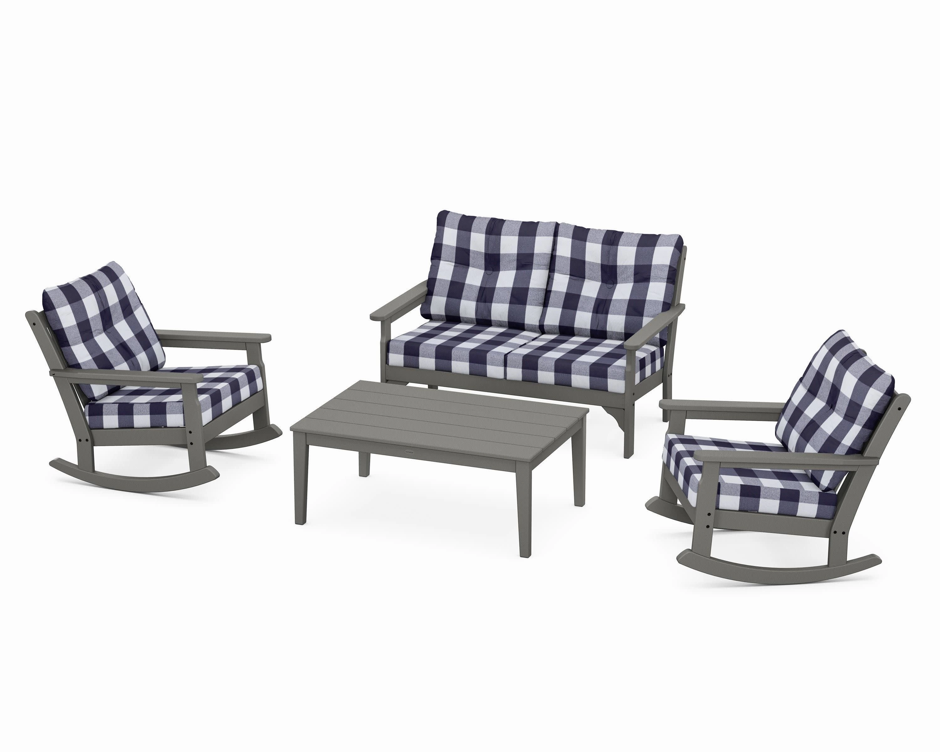 Vineyard 4-Piece Deep Seating Rocking Chair Set