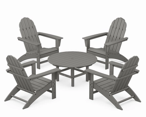 Vineyard 5-Piece Adirondack Chair Conversation Setoutdoor patio dining furniture set