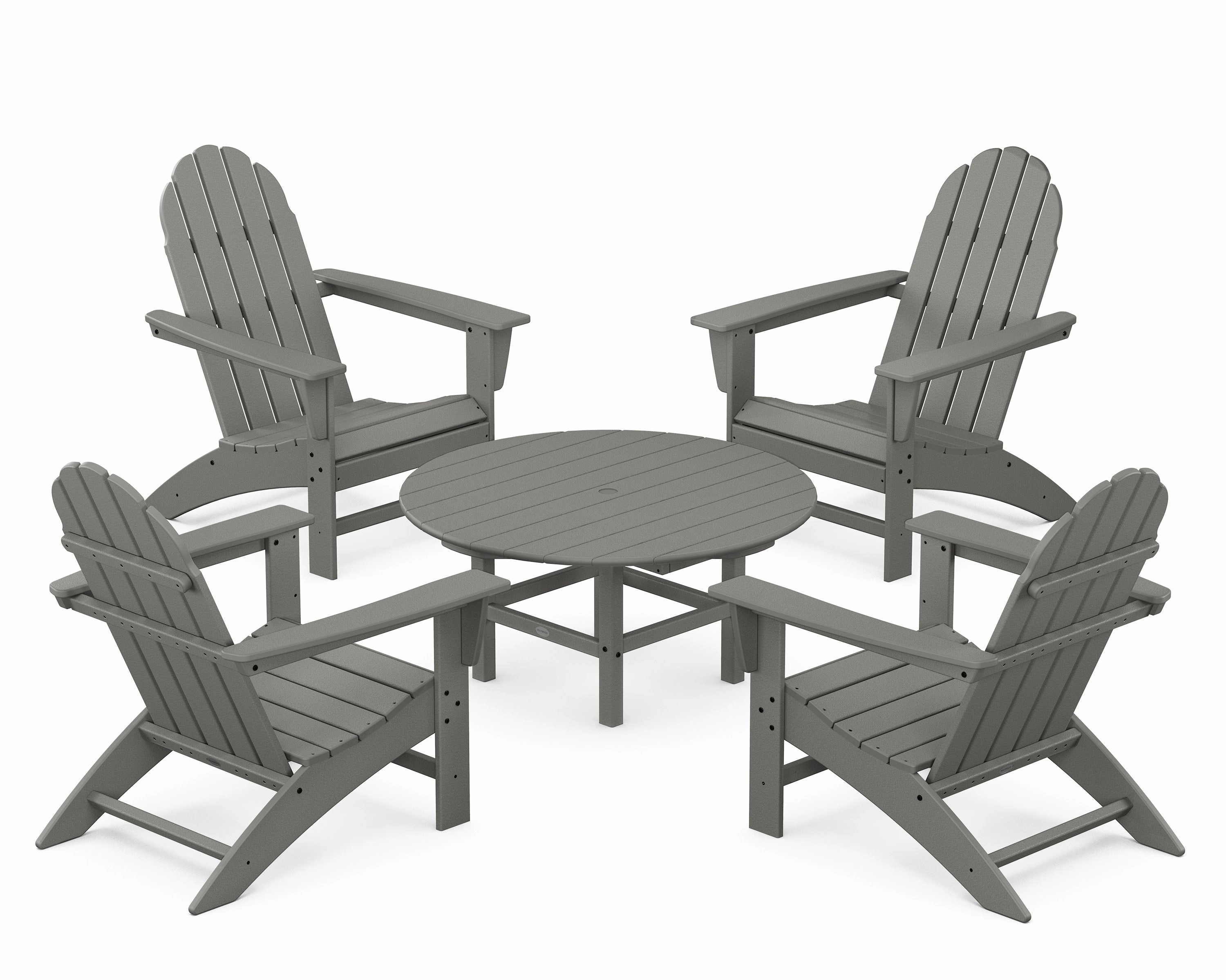 Vineyard 5-Piece Adirondack Chair Conversation Setoutdoor patio dining furniture set