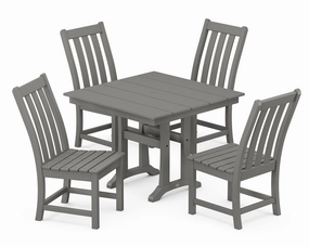 Vineyard 5-Piece Farmhouse Trestle Side Chair Dining Setoutdoor patio furniture set