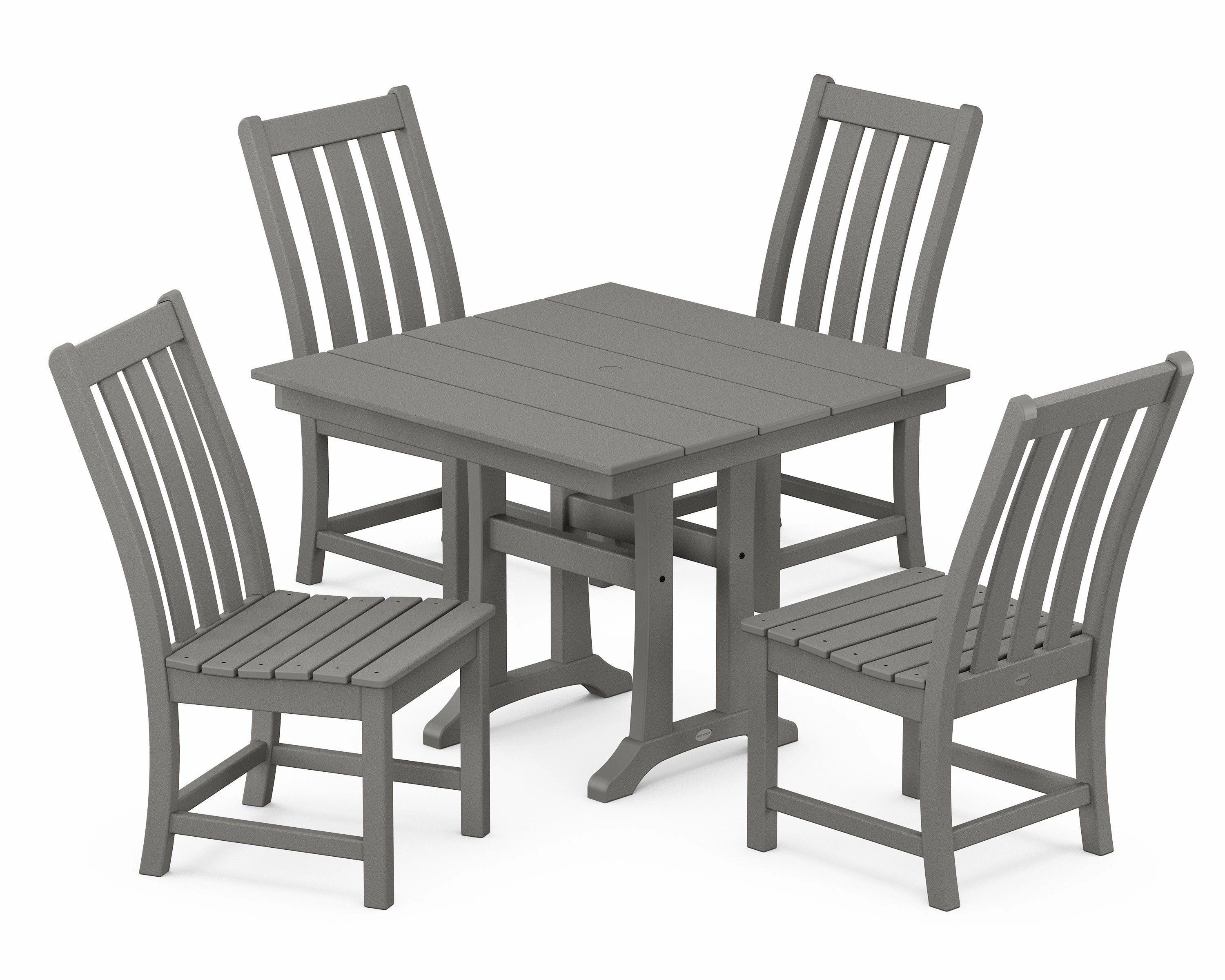 Vineyard 5-Piece Farmhouse Trestle Side Chair Dining Setoutdoor patio furniture set
