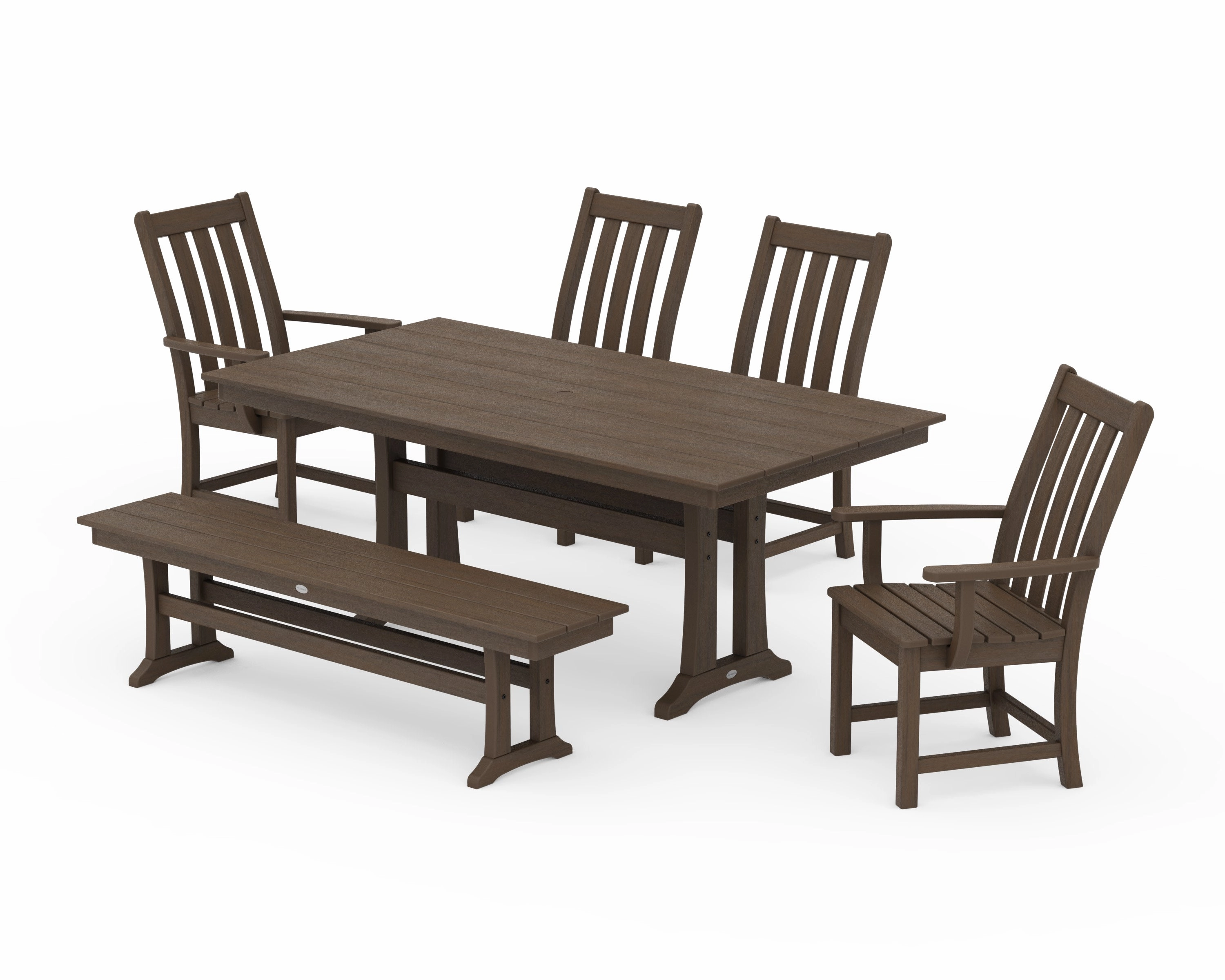 Vineyard 6-Piece Farmhouse Dining Set With Trestle Legs