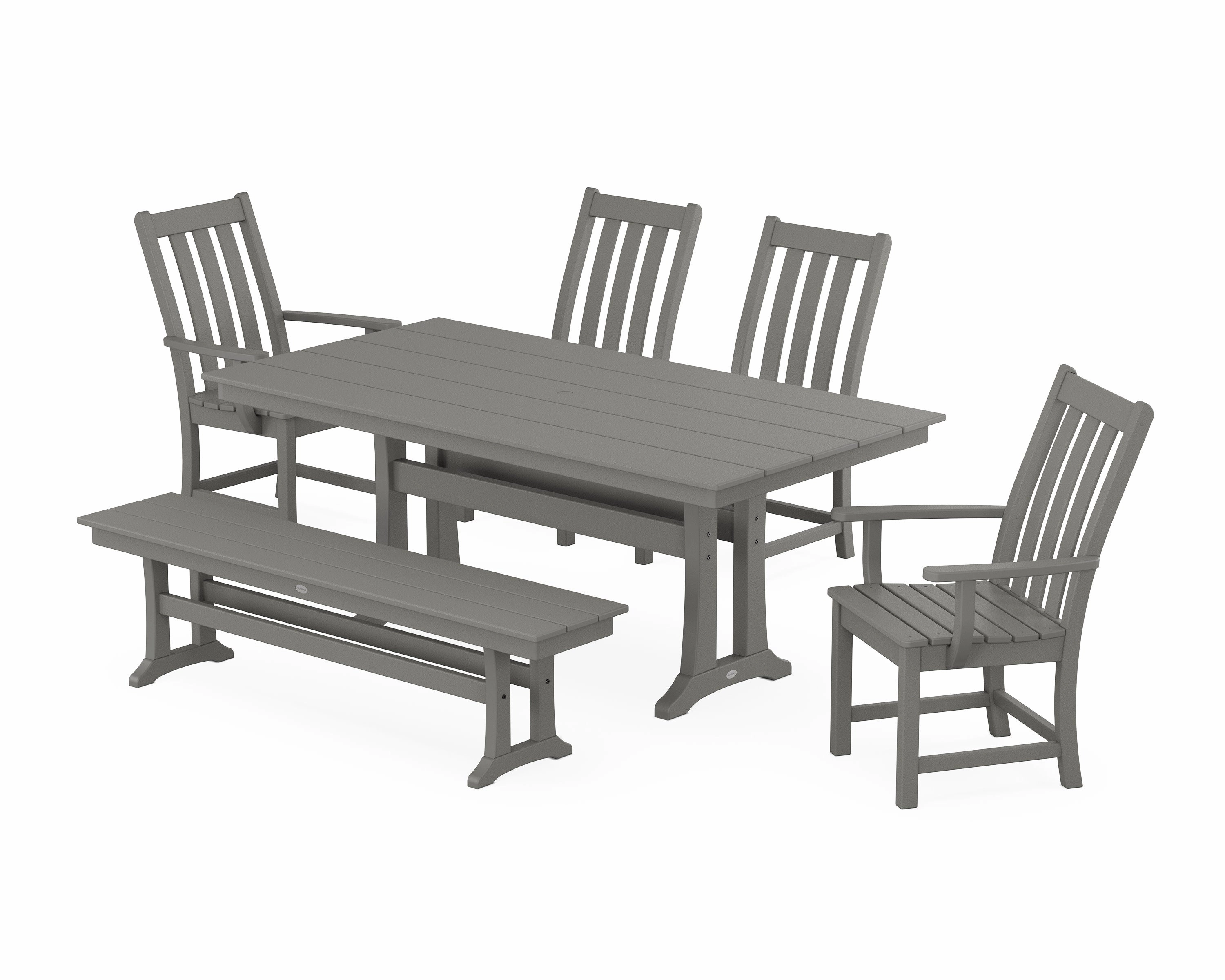 Vineyard 6-Piece Farmhouse Dining Set With Trestle Legsoutdoor patio furniture set