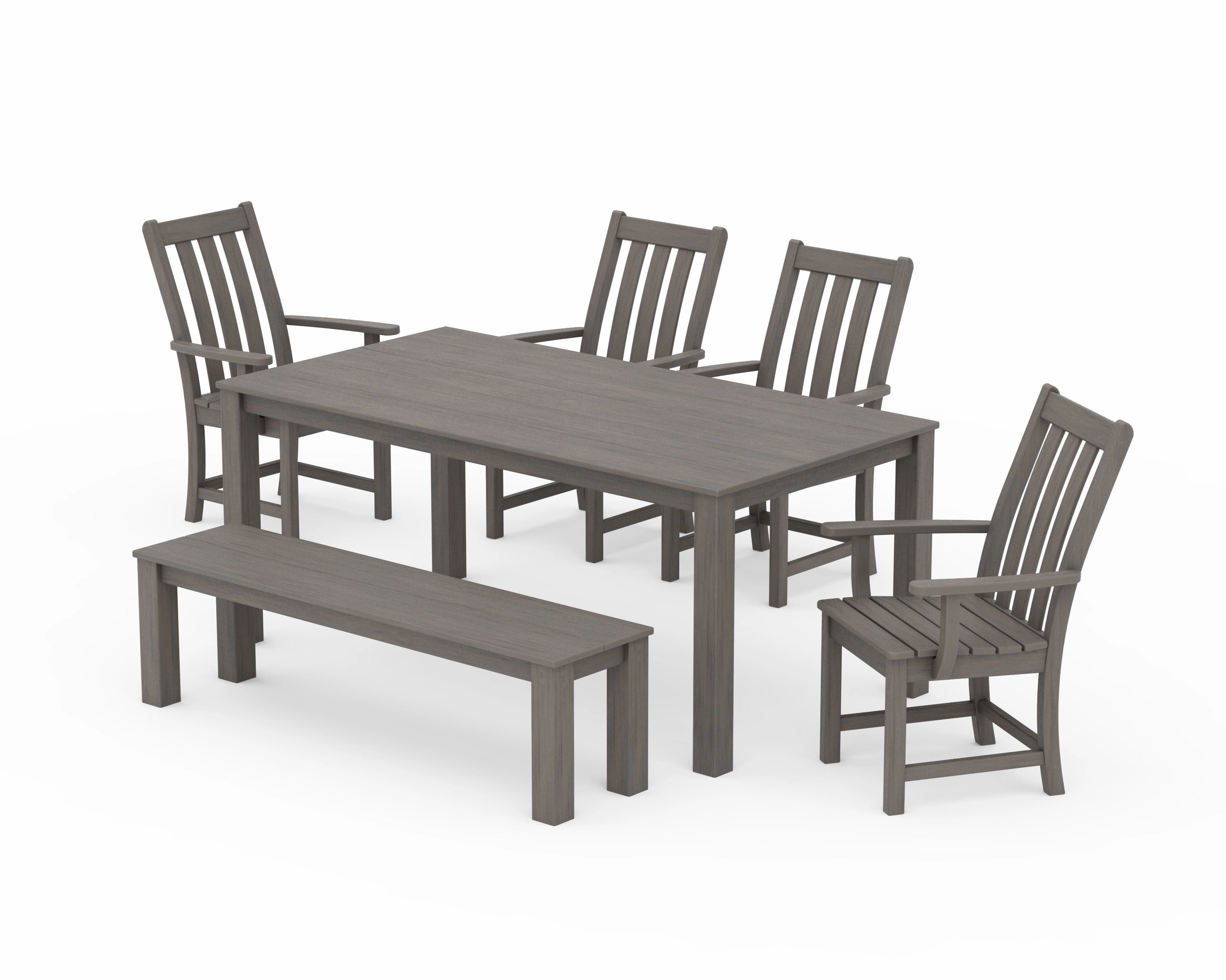 Vineyard 6-Piece Parsons Dining Set with Bench