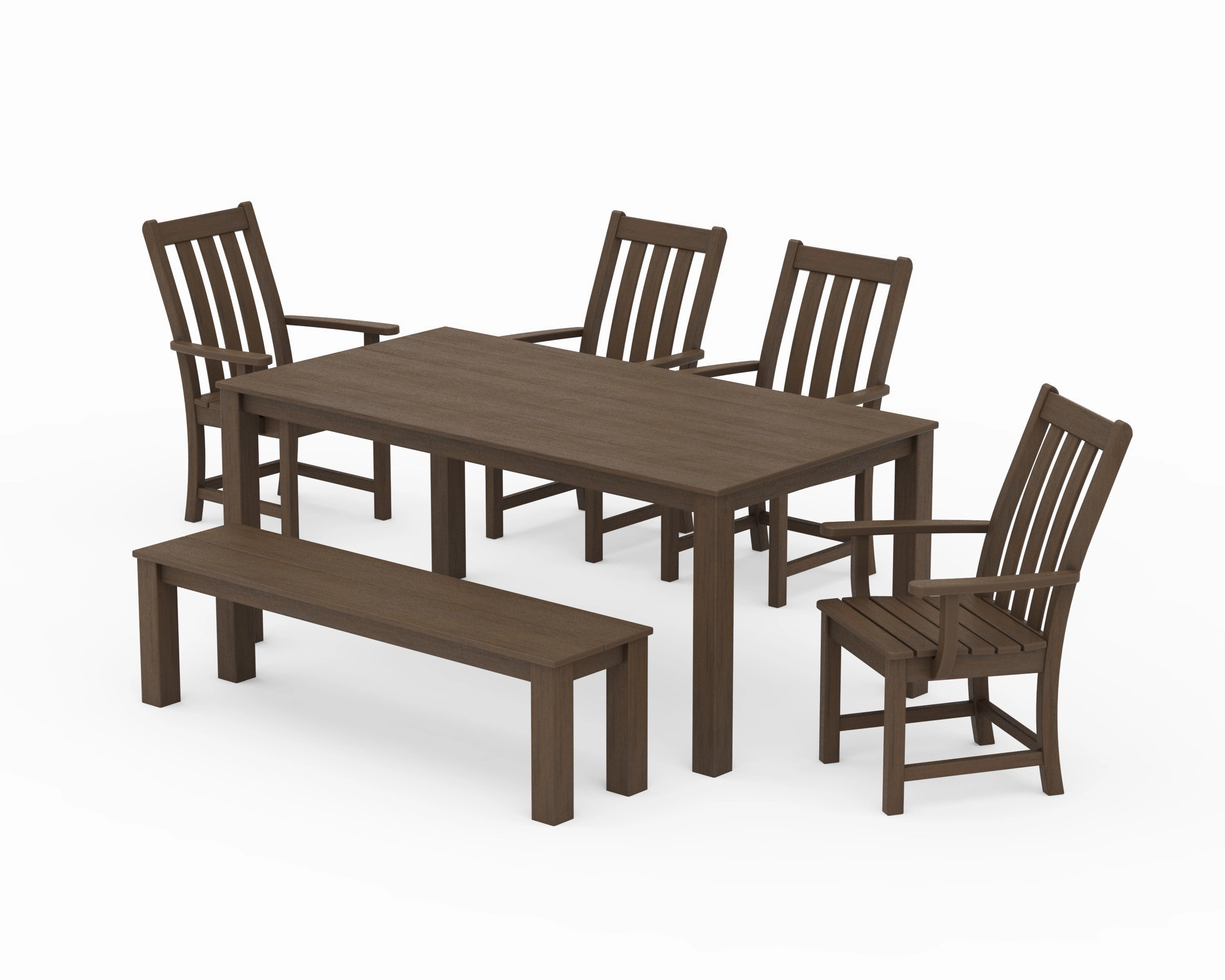 Vineyard 6-Piece Parsons Dining Set with Bench