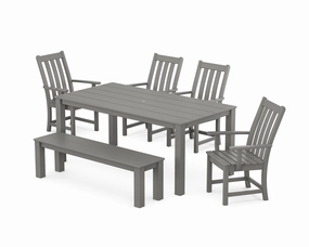 Vineyard 6-Piece Parsons Dining Set with Benchoutdoor patio furniture set