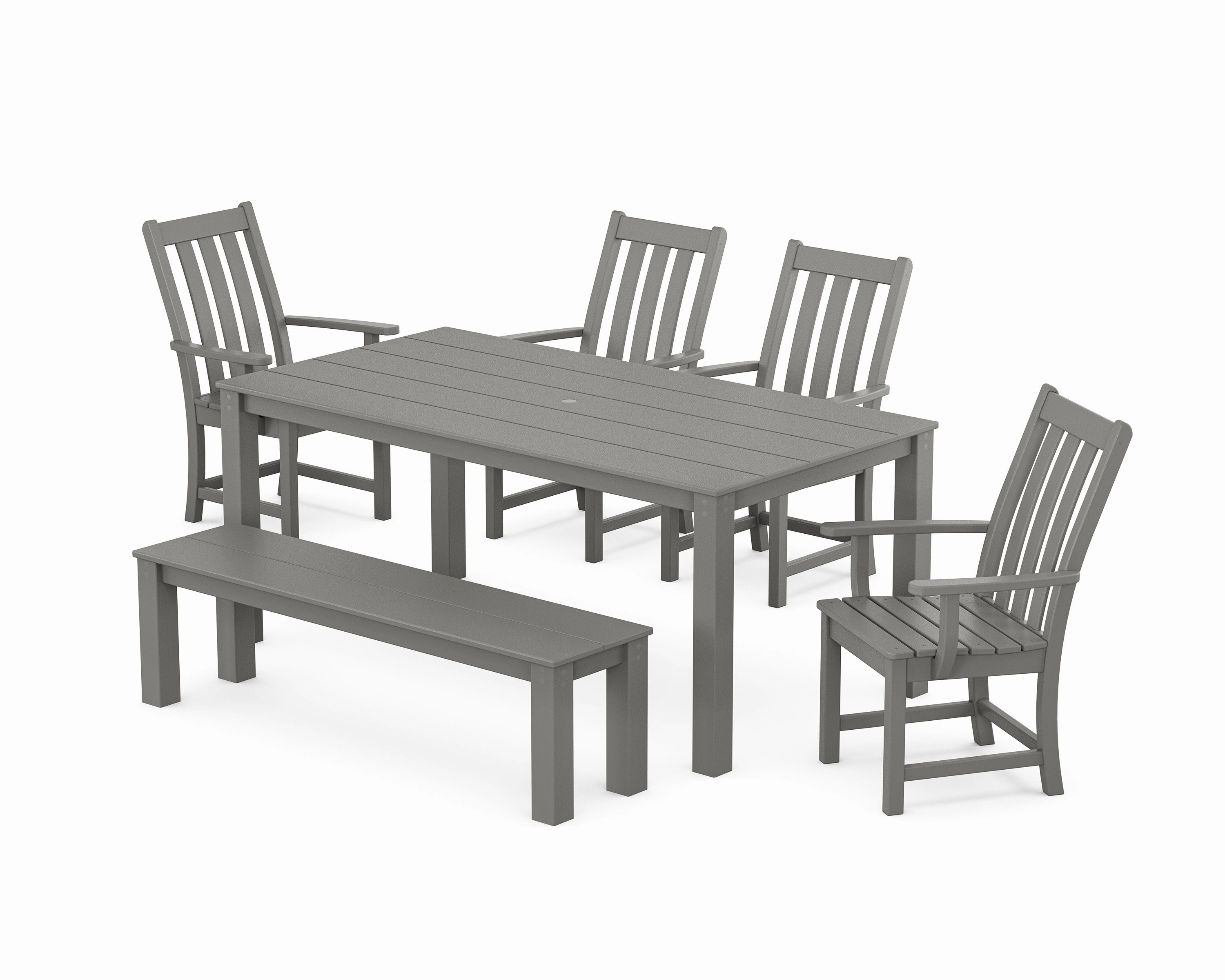 Vineyard 6-Piece Parsons Dining Set with Benchoutdoor patio furniture set