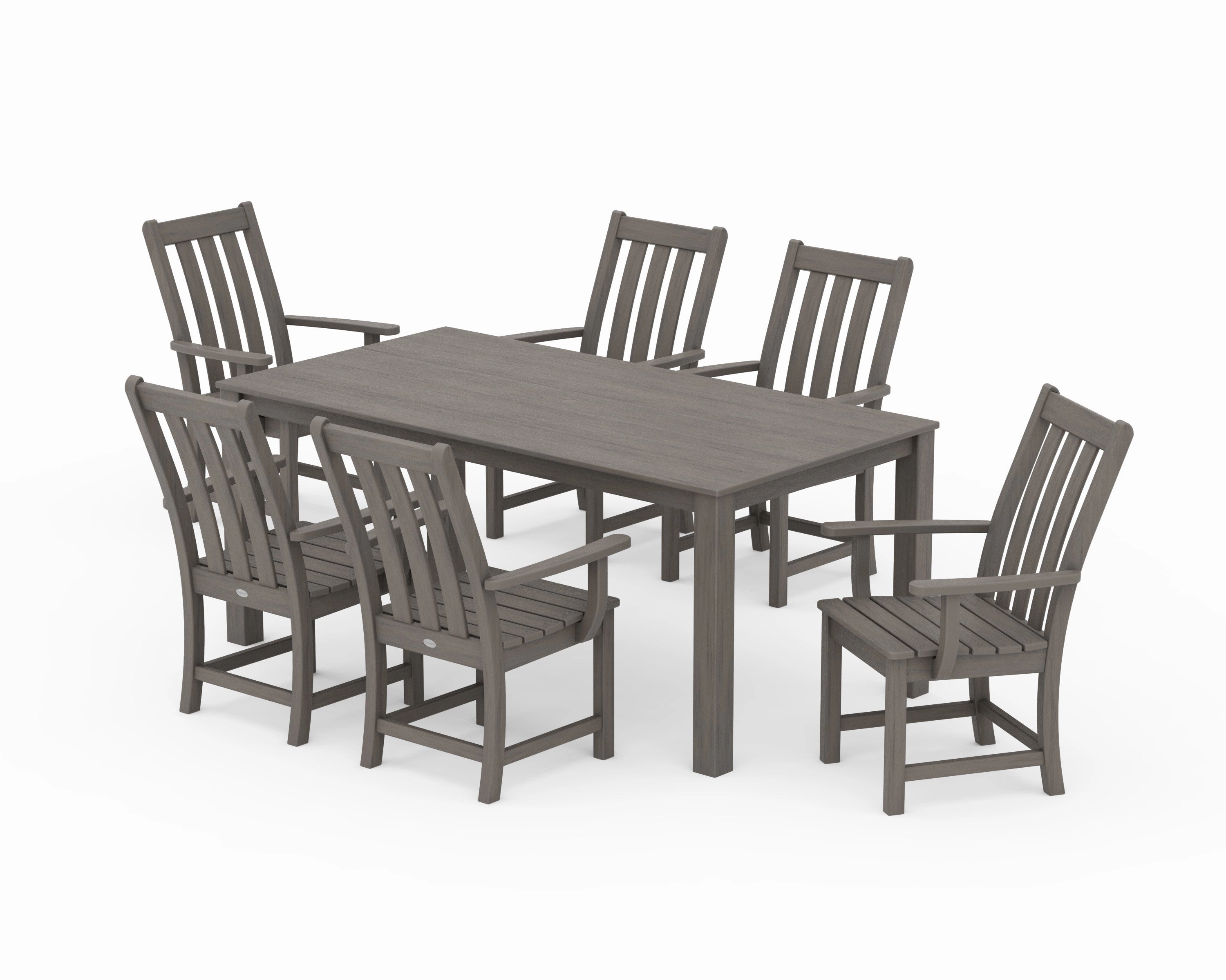 Vineyard 7-Piece Parsons Arm Chair Dining Set
