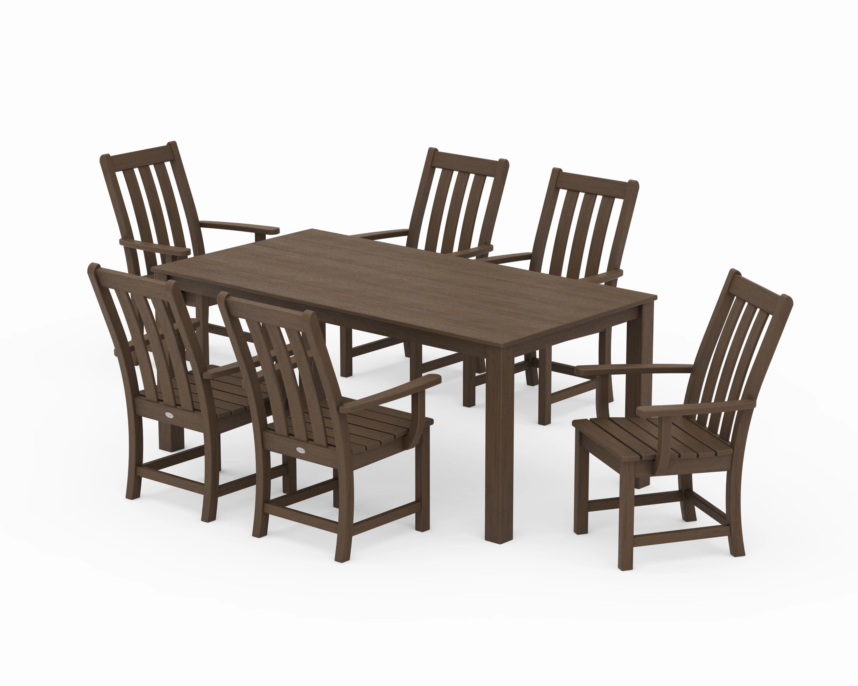 Vineyard 7-Piece Parsons Arm Chair Dining Set