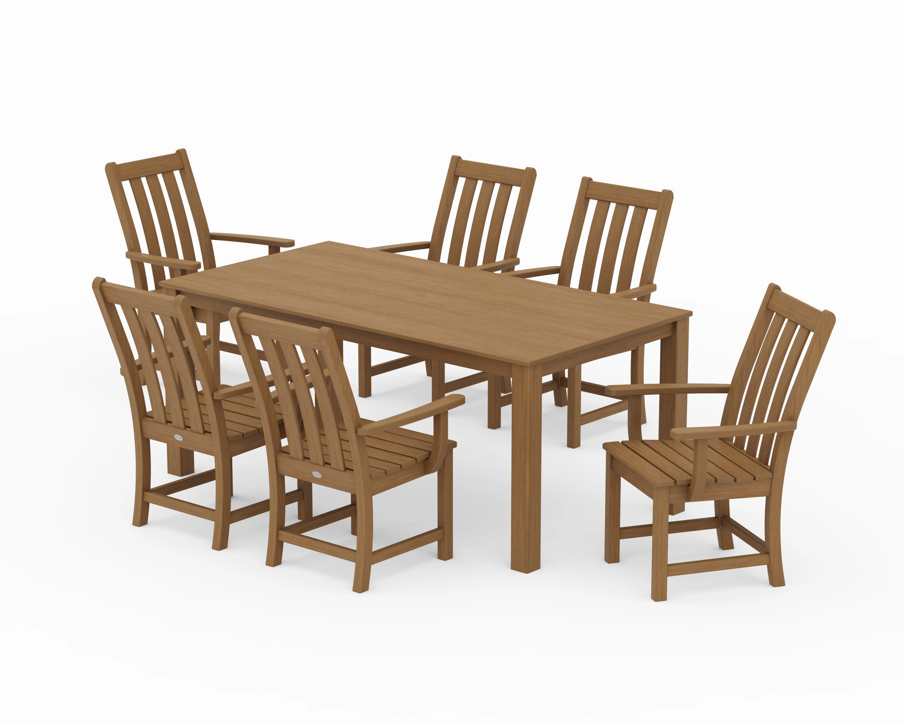 Vineyard 7-Piece Parsons Arm Chair Dining Set
